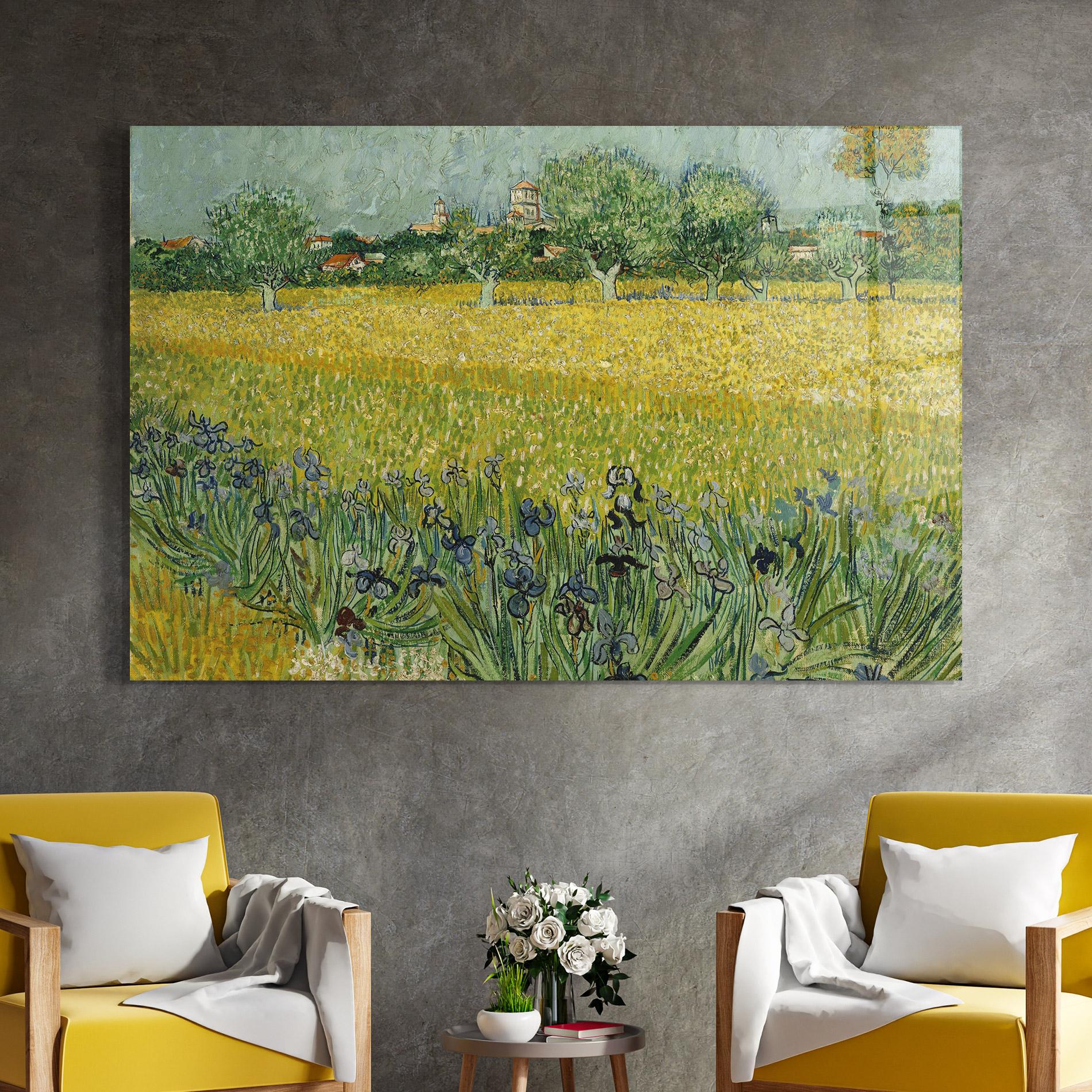 Glasbild Veld Met Bloemen mockup 4