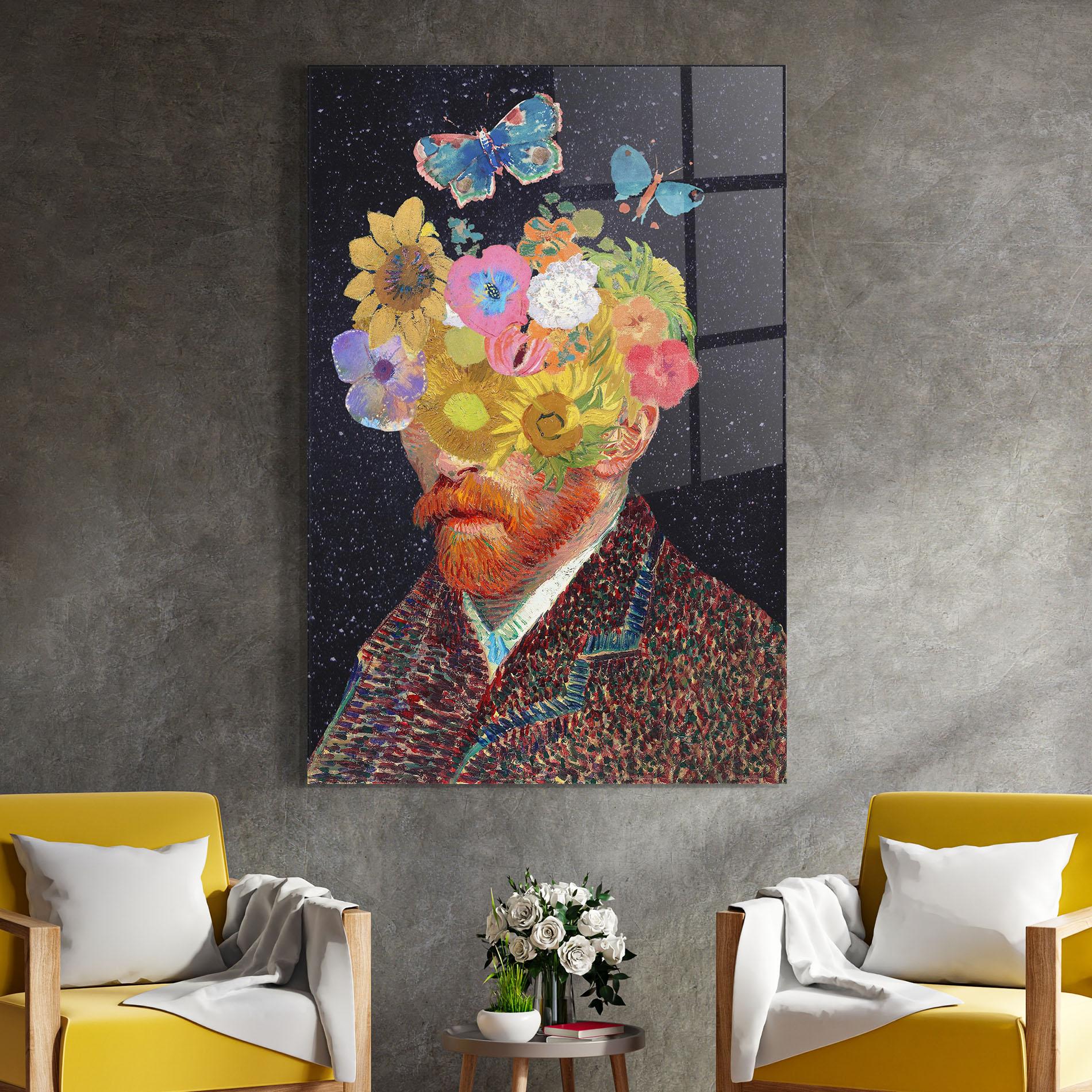 Glasbild Flower Self Portrait mockup 4