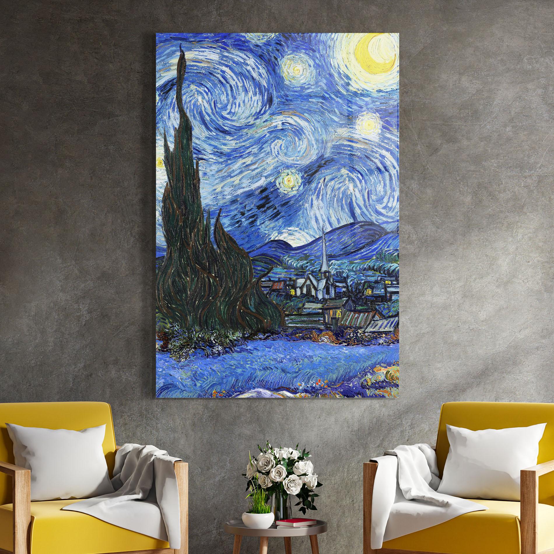 Glasbild Starry Night Art mockup 4