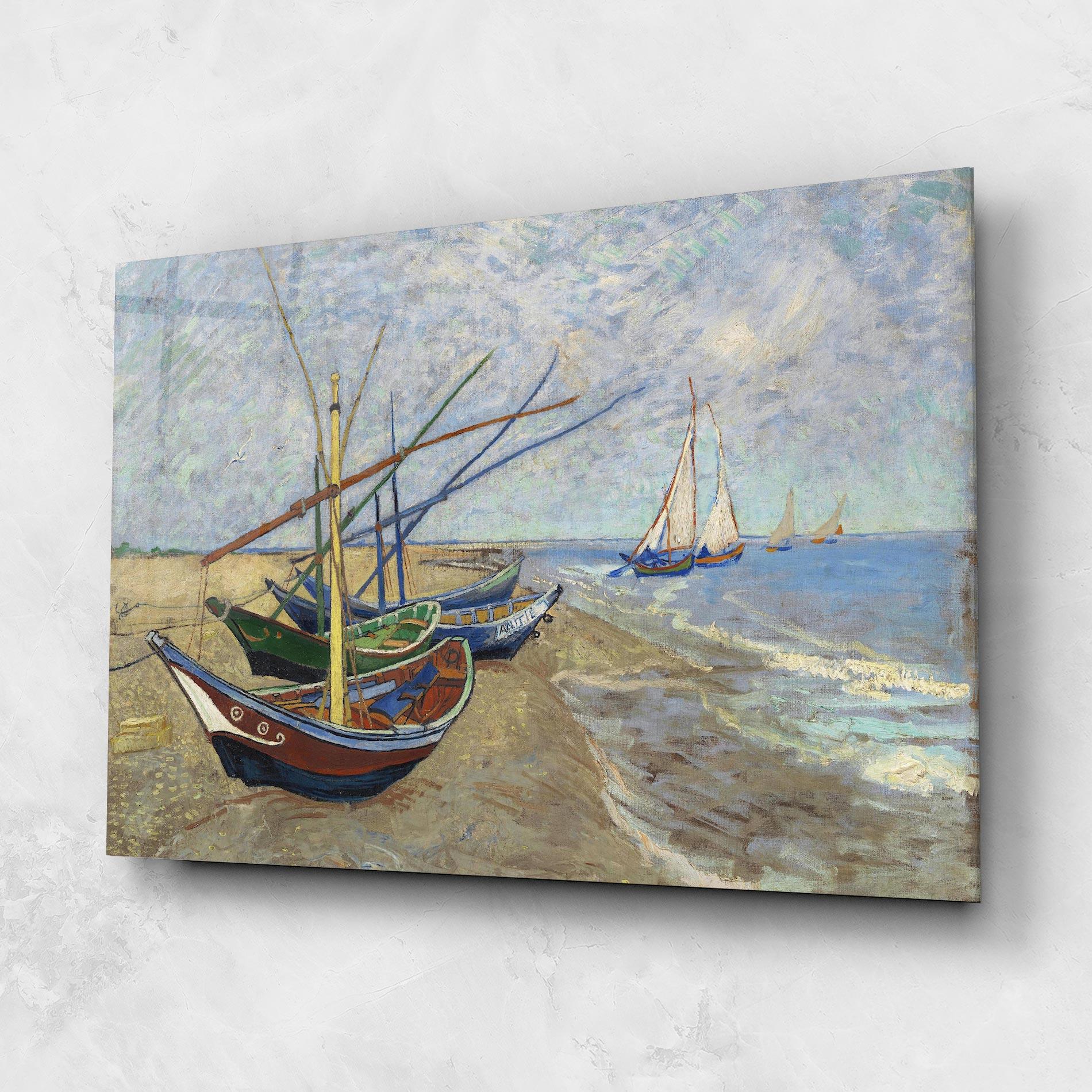 Glasbild Boats Beach mockup 1