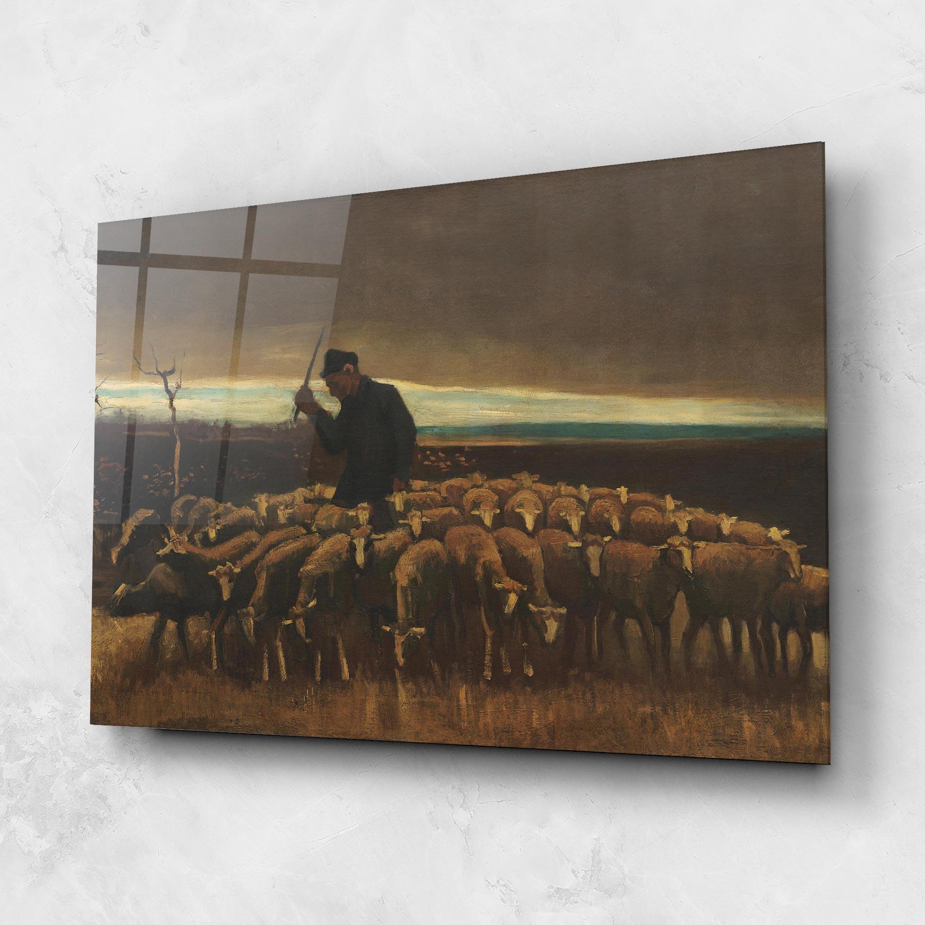 Glasbild Flock Of Sheep mockup 1