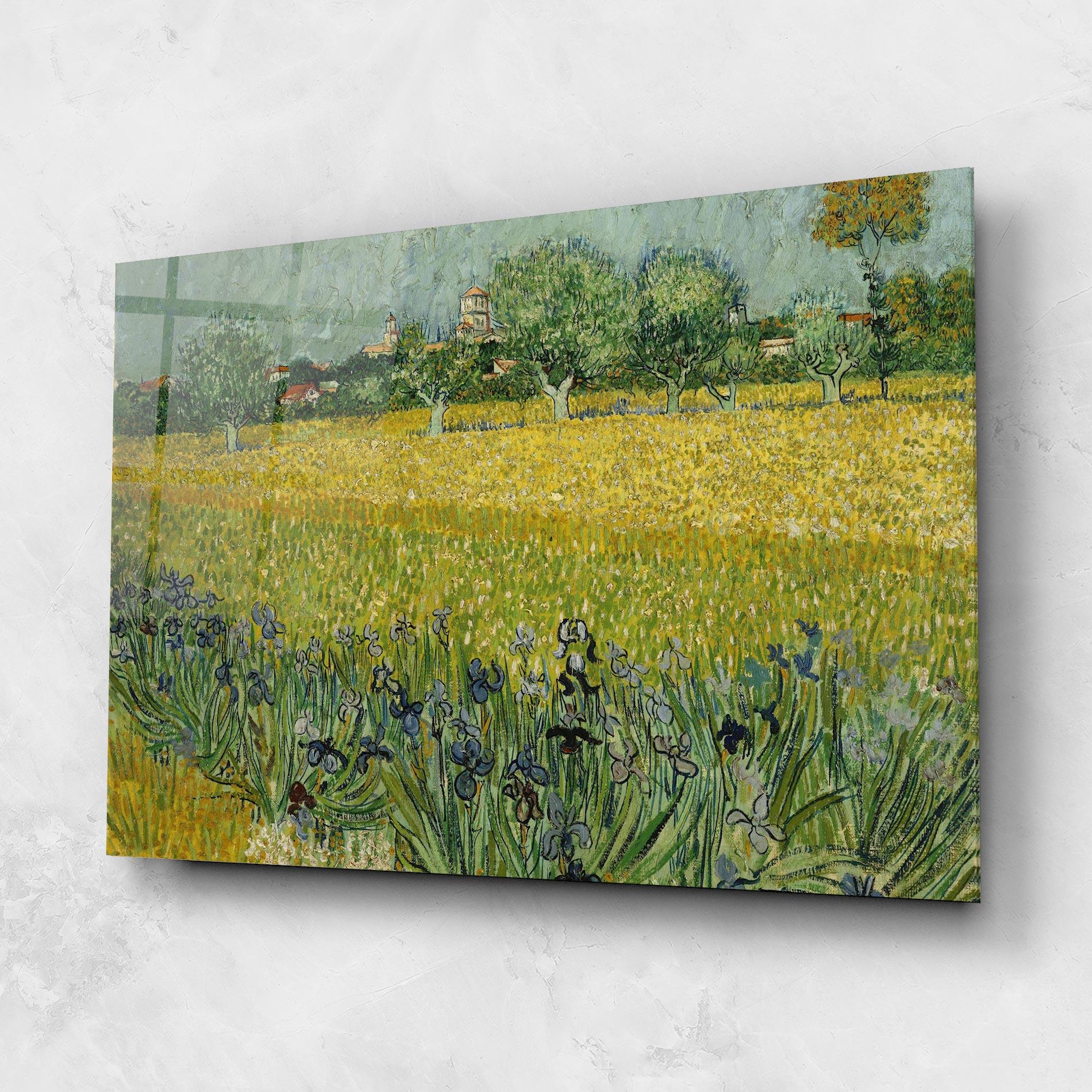 Glasbild Veld Met Bloemen mockup 1