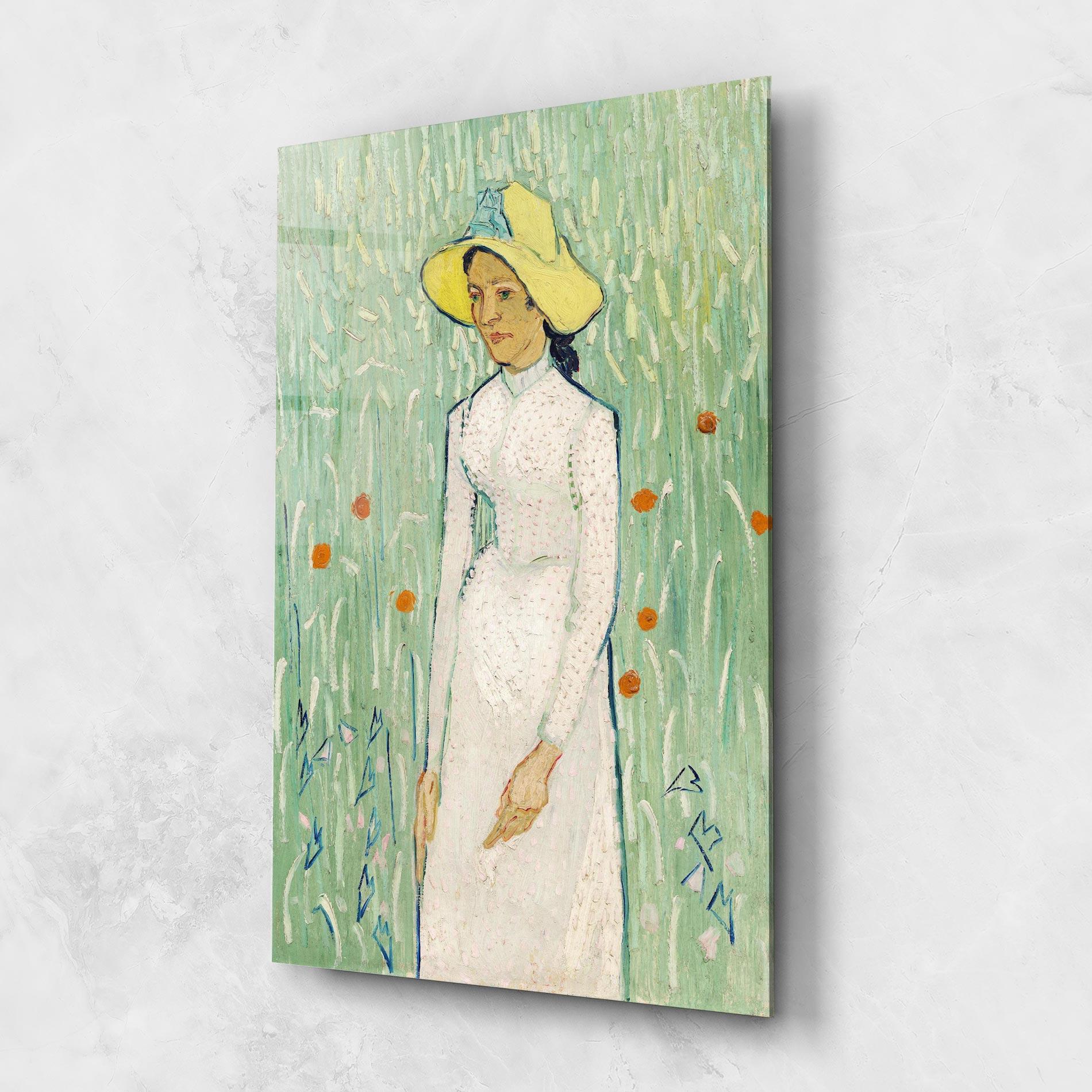 Glasbild Girl In White mockup 1