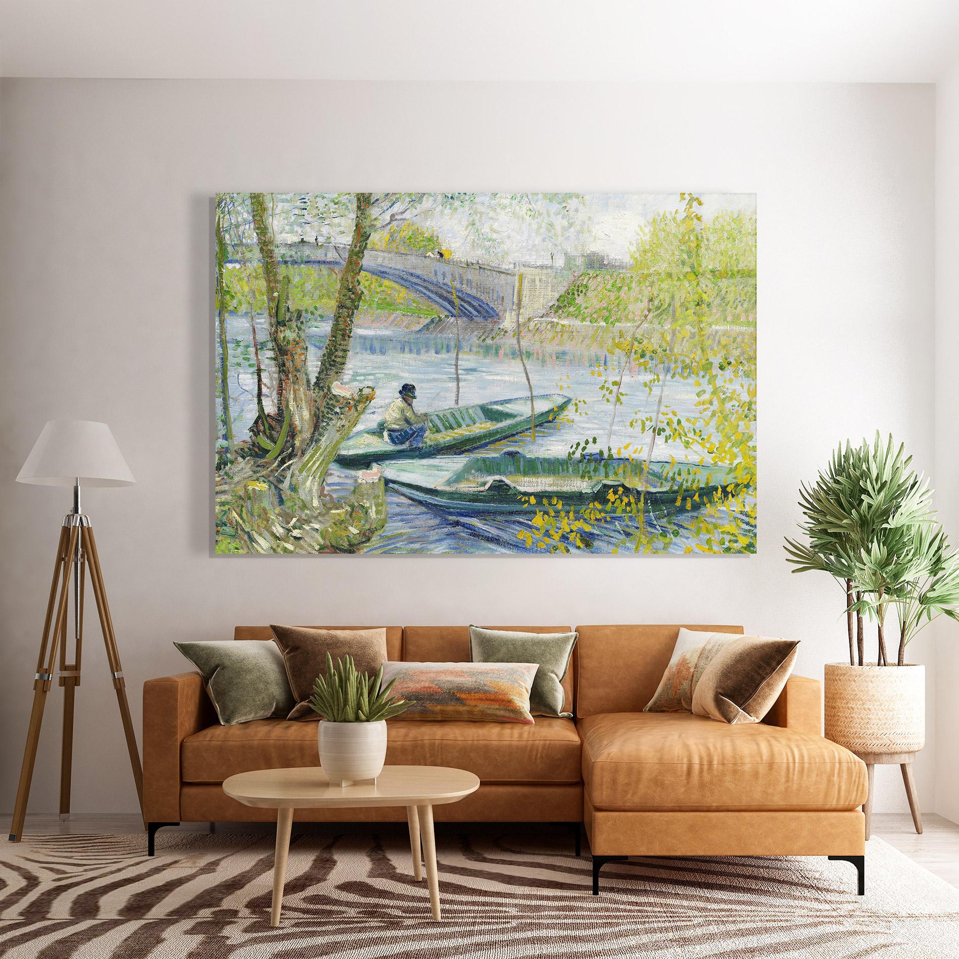 Glasbild Fishing In Spring mockup 7