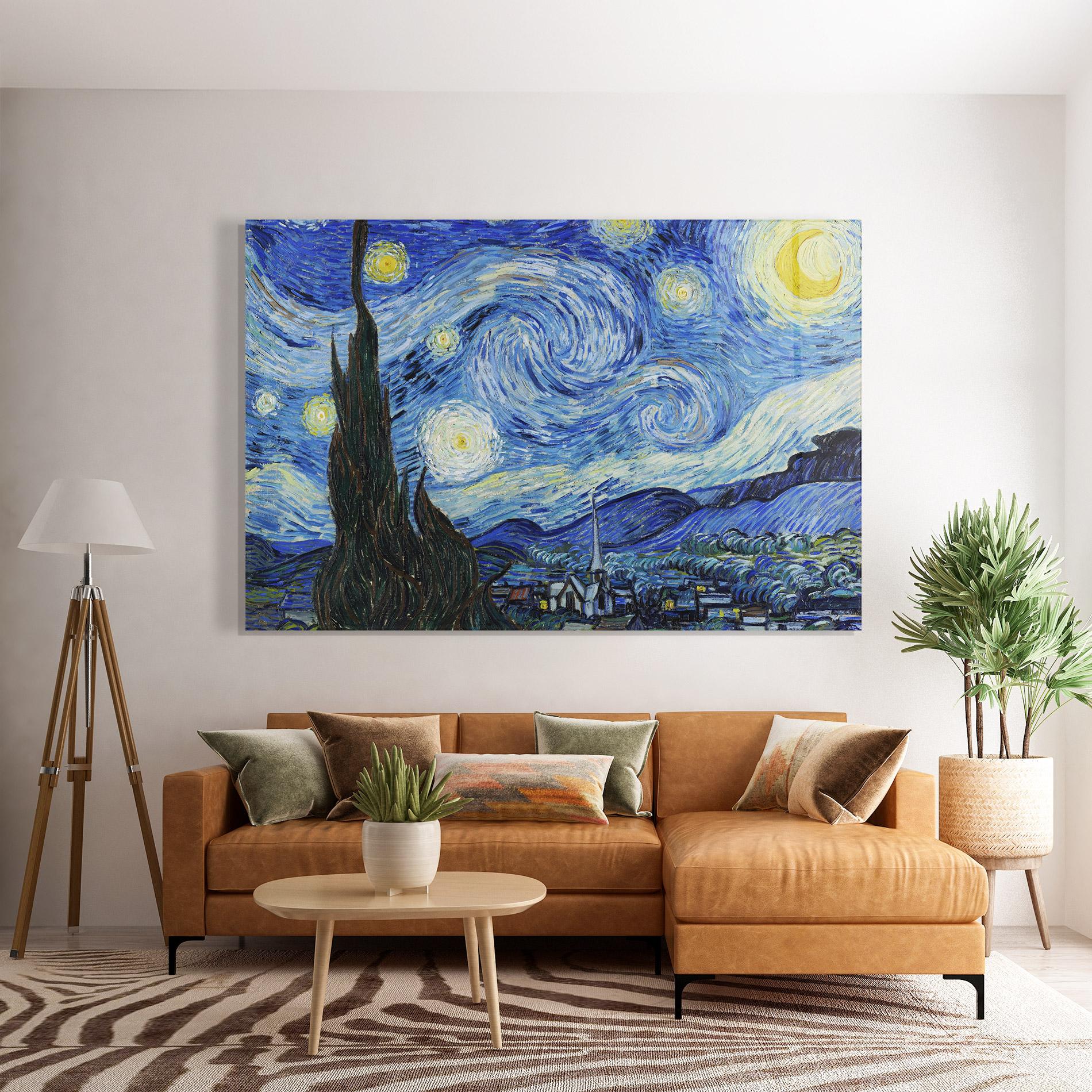 Glasbild The Starry Night mockup 7