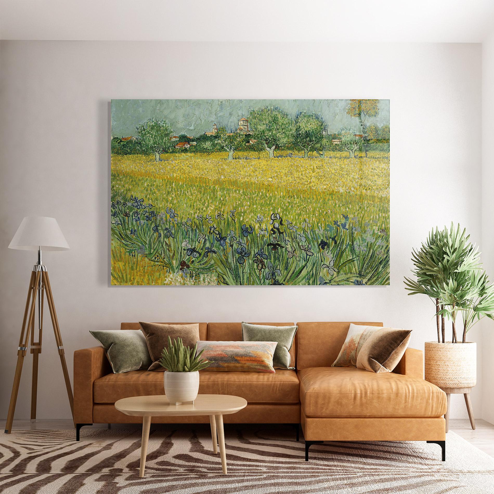 Glasbild Veld Met Bloemen mockup 7