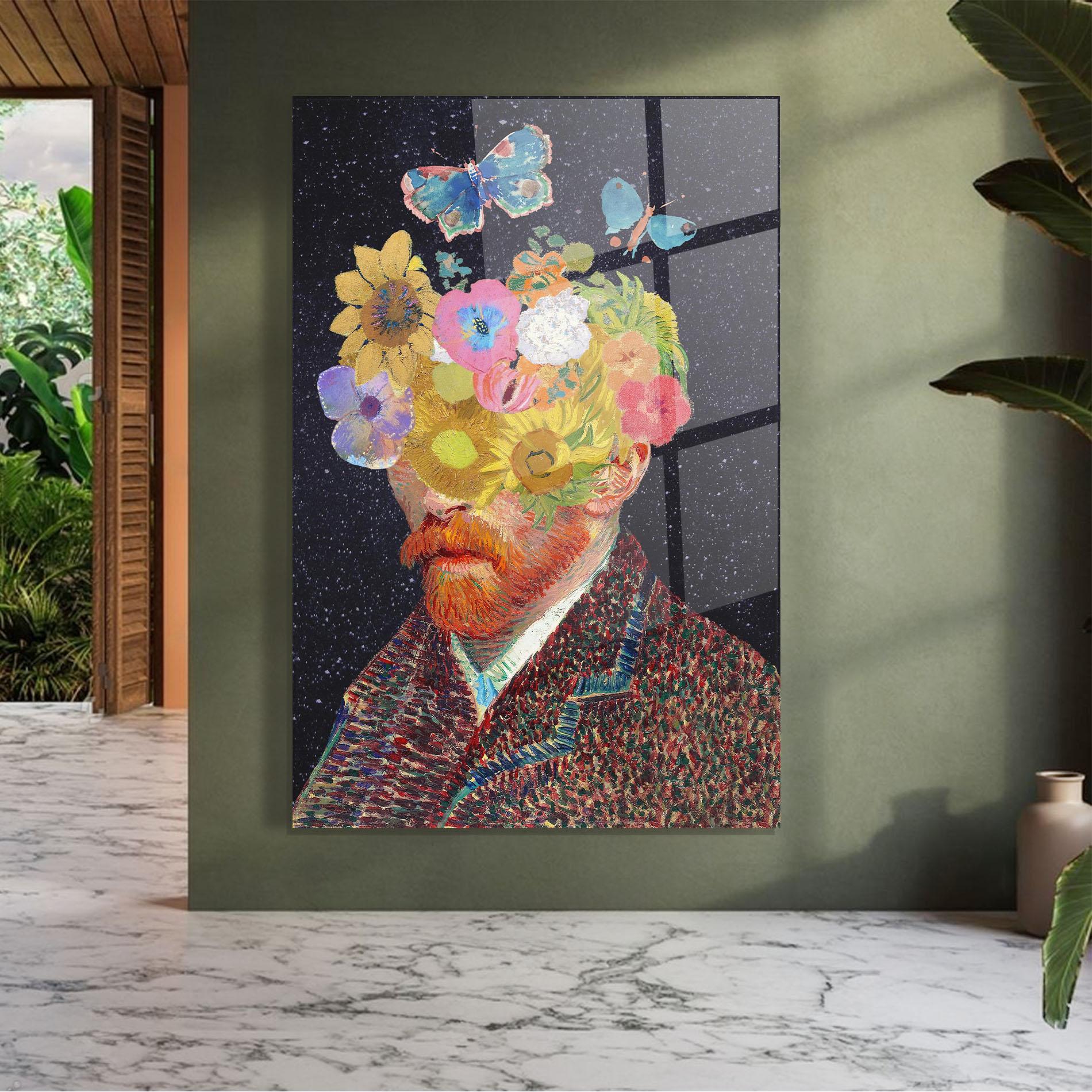 Glasbild Flower Self Portrait mockup 7