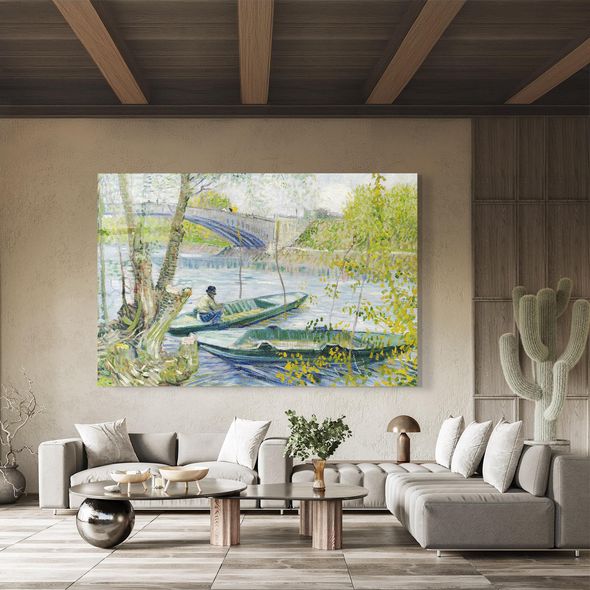 Glasbild Fishing In Spring mockup 8