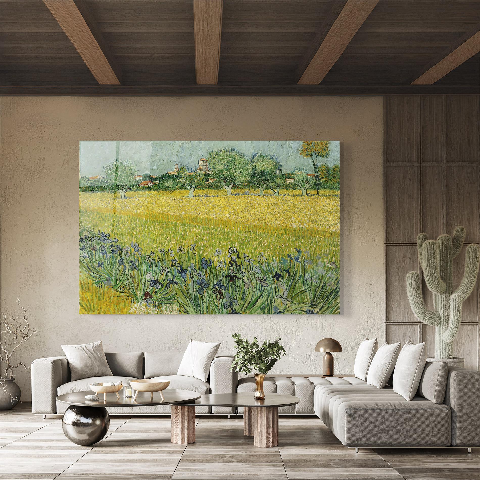 Glasbild Veld Met Bloemen mockup 8