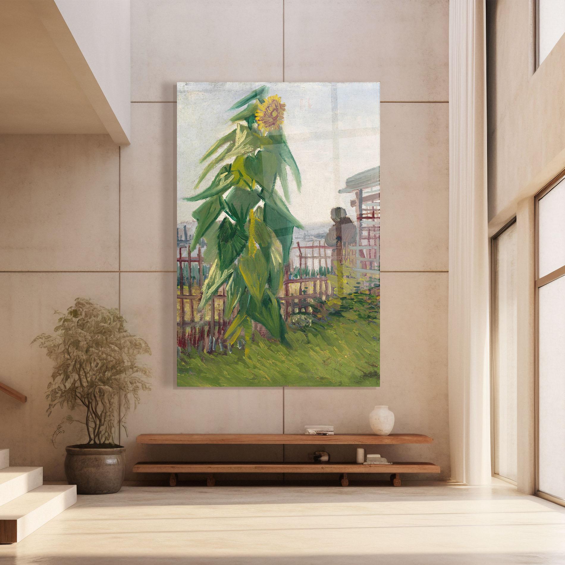 Glasbild Allotment With Sunflower mockup 8