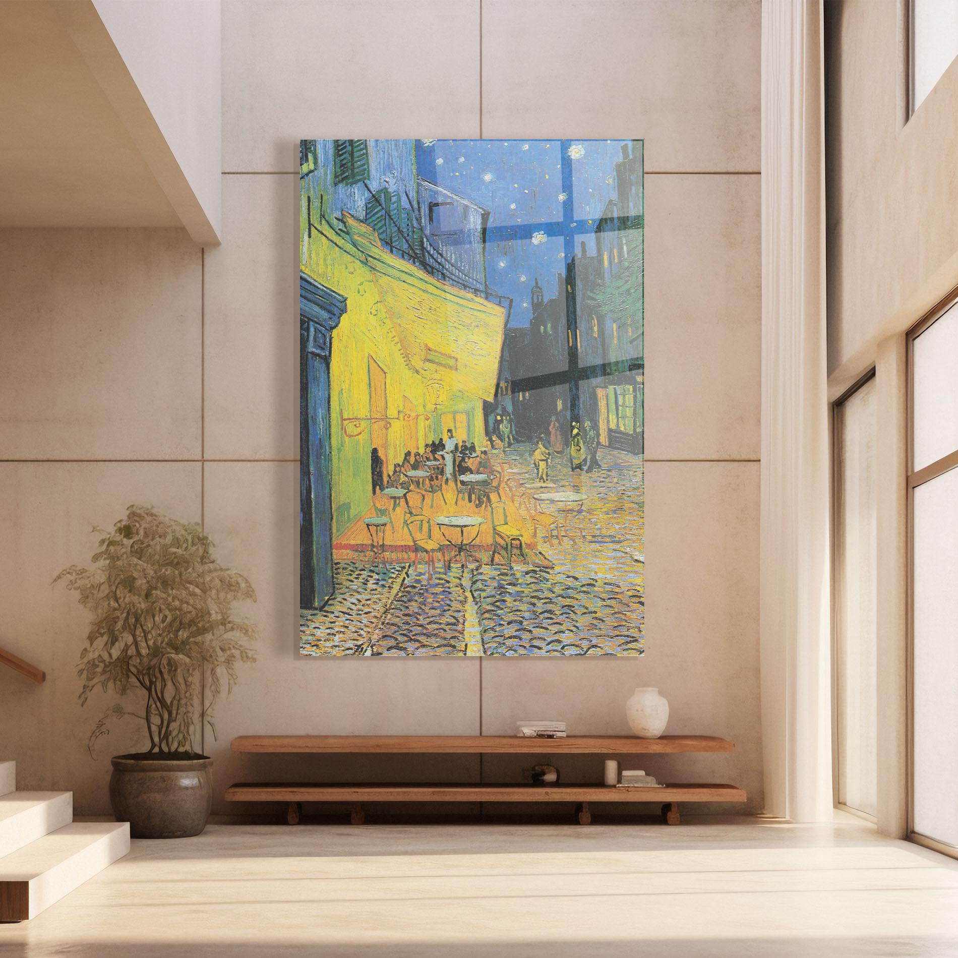 Glasbild Cafe Terrace At Night mockup 8