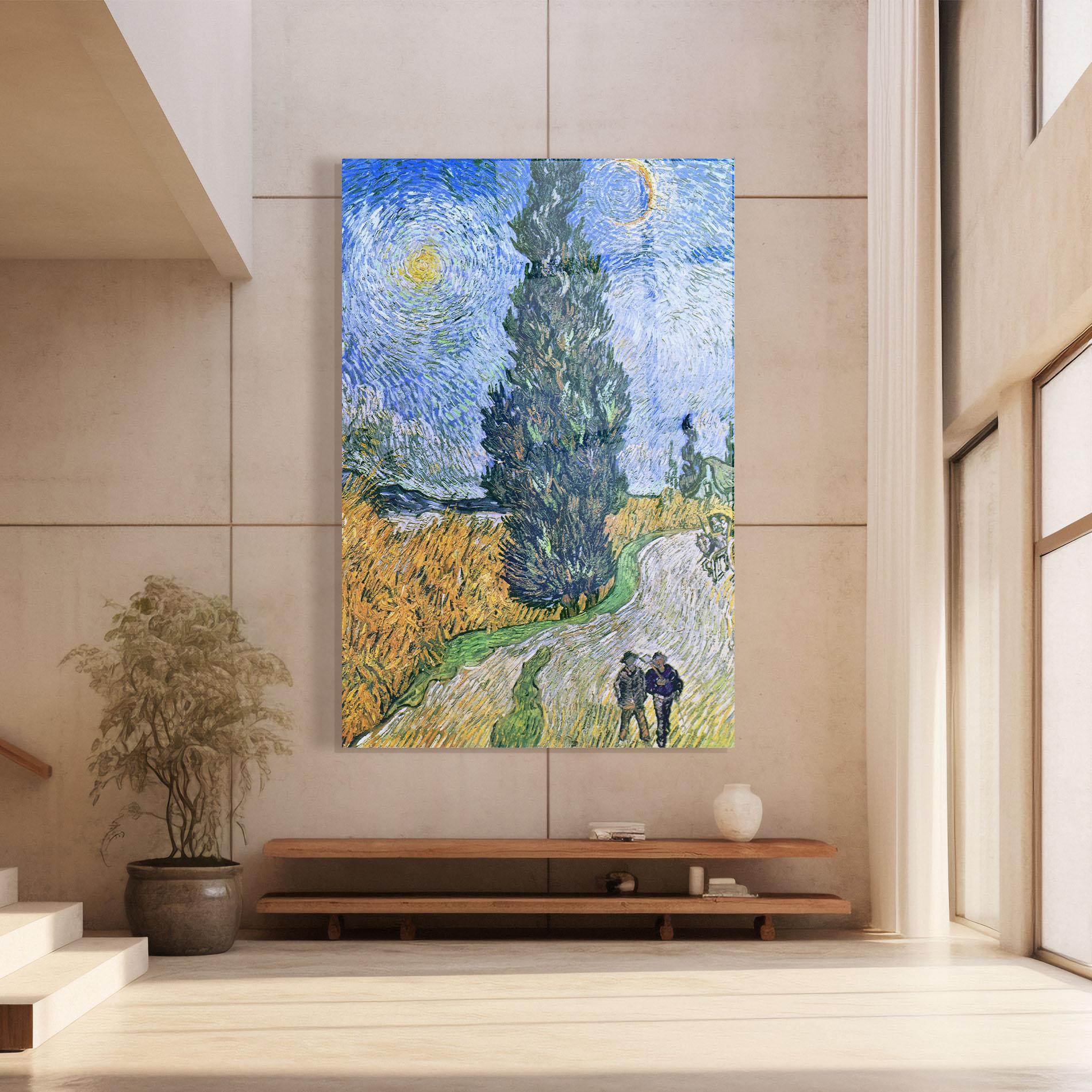 Glasbild Road With Cypress mockup 8