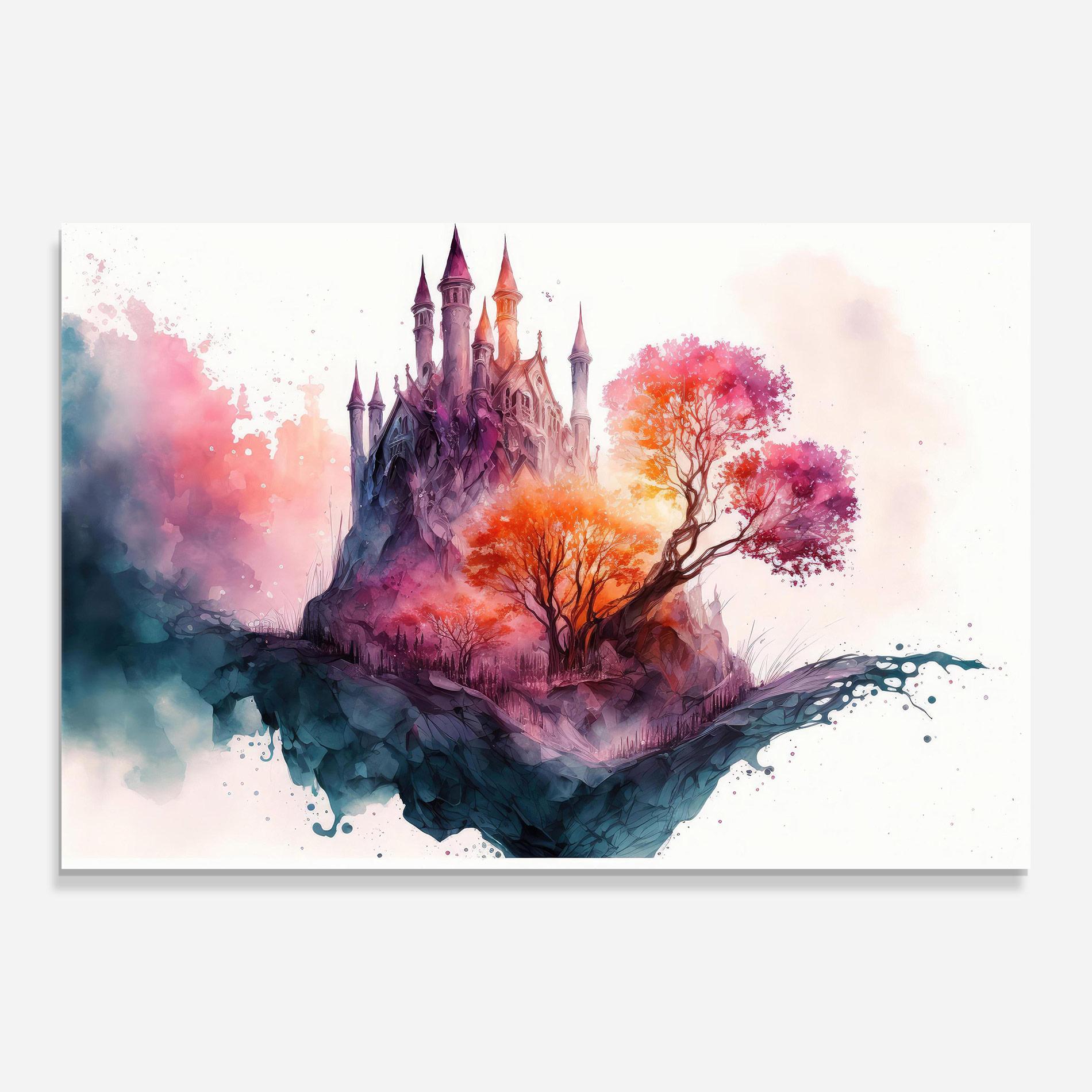 Glasbild Colorful Castle mockup 0