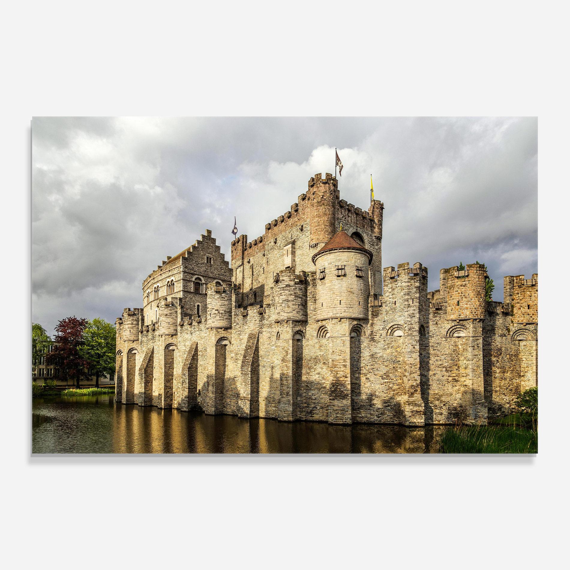 Glasbild Medieval Castle Belgium mockup 0