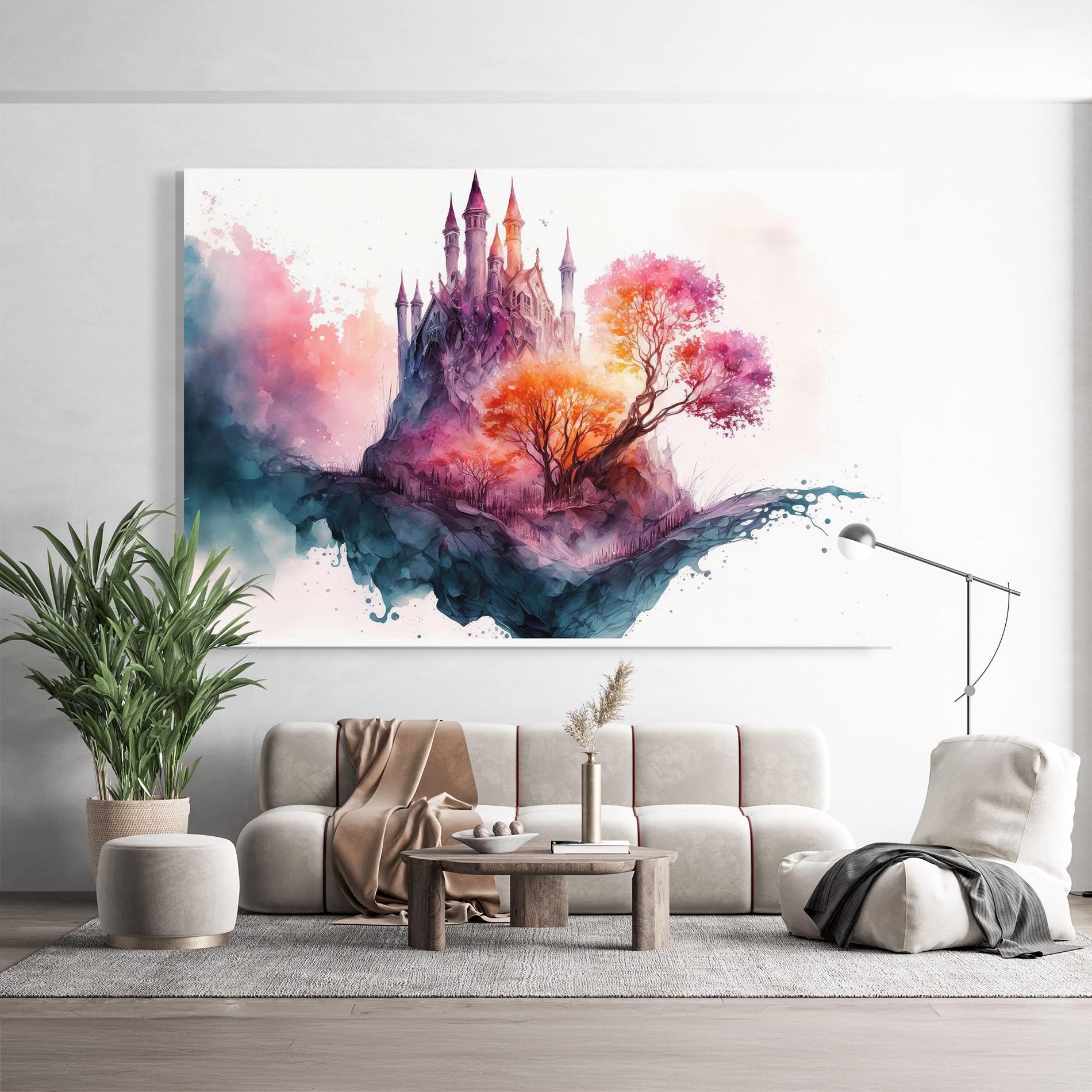 Glasbild Colorful Castle mockup 9