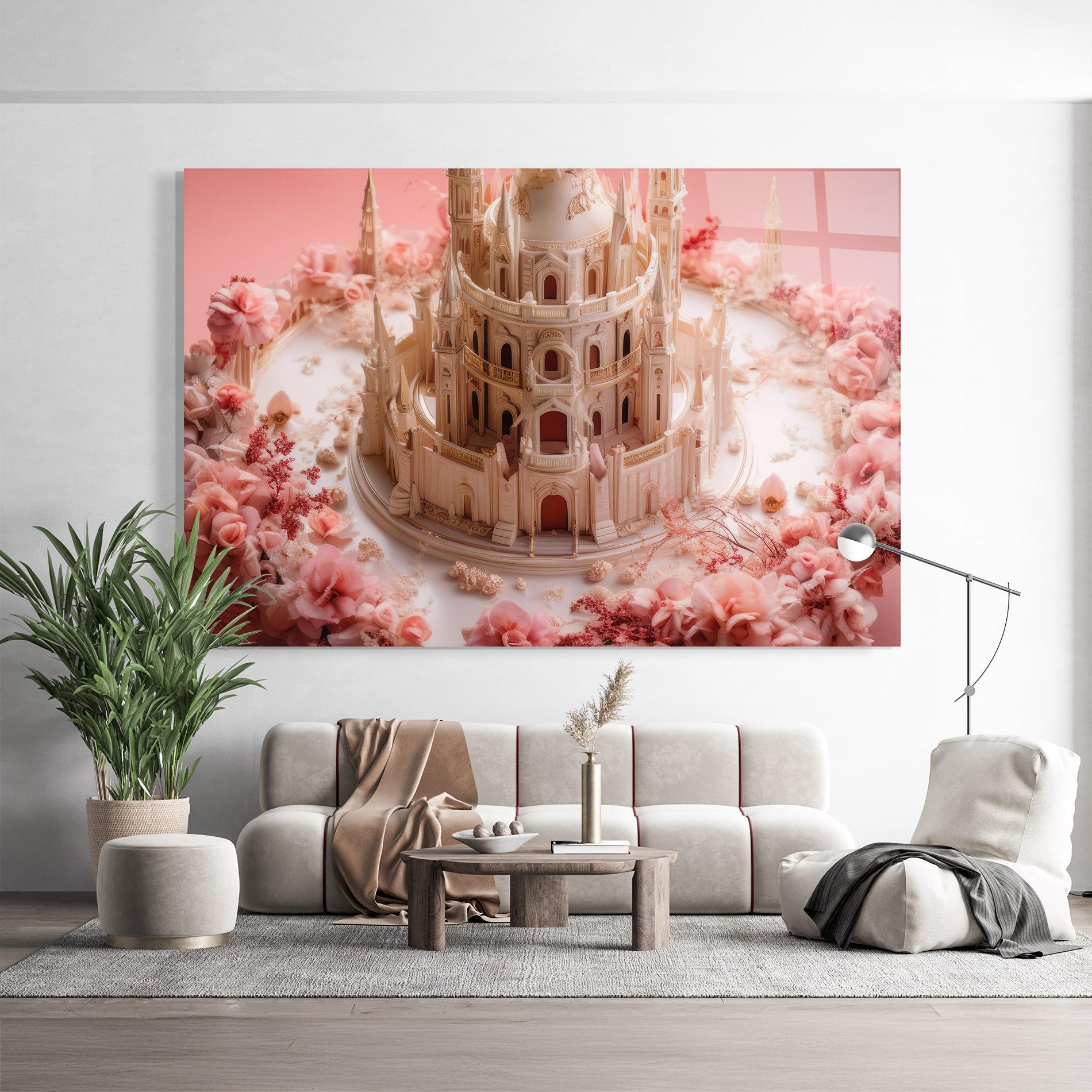 Glasbild Cream Castle Flower mockup 9