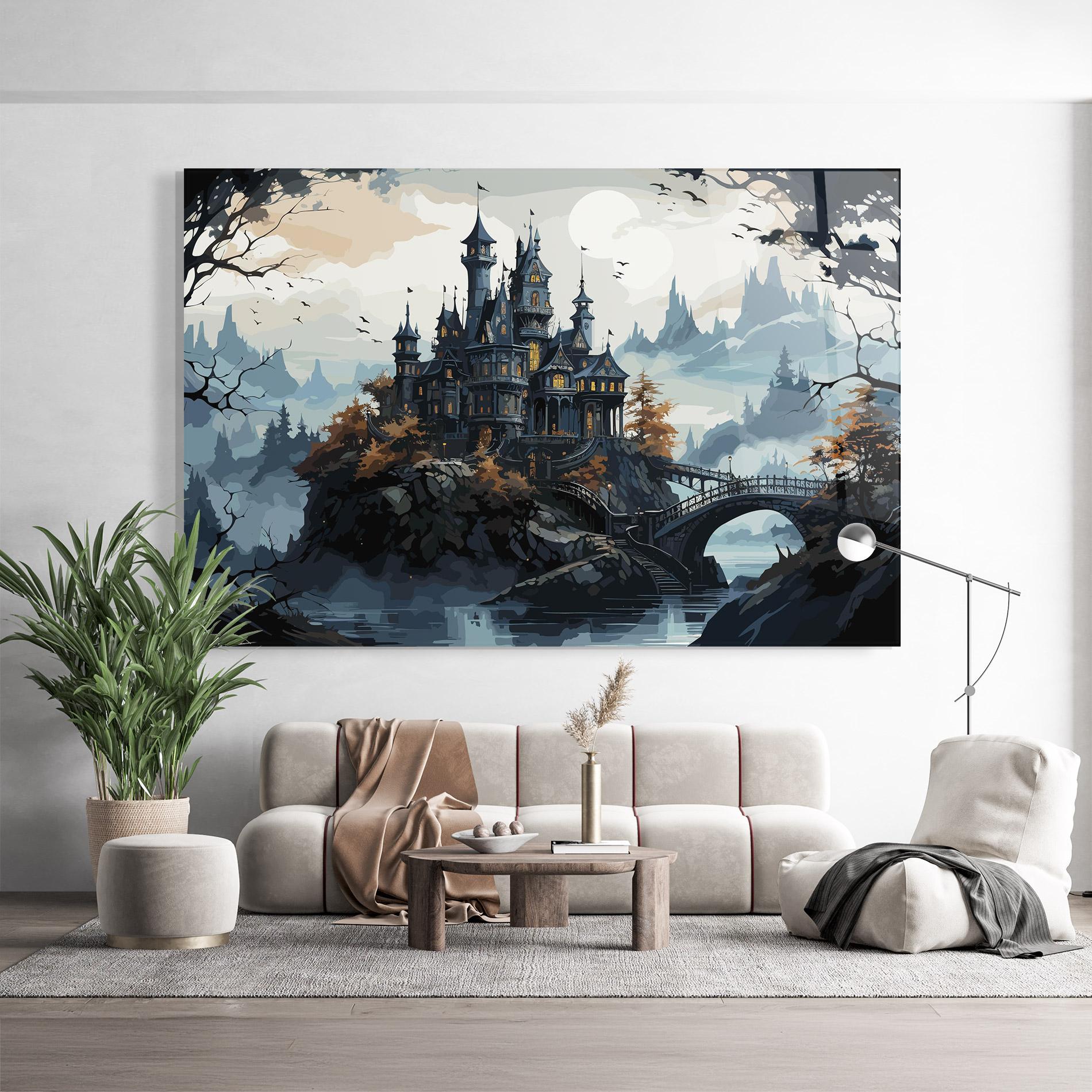 Glasbild Grey Big Castle mockup 9