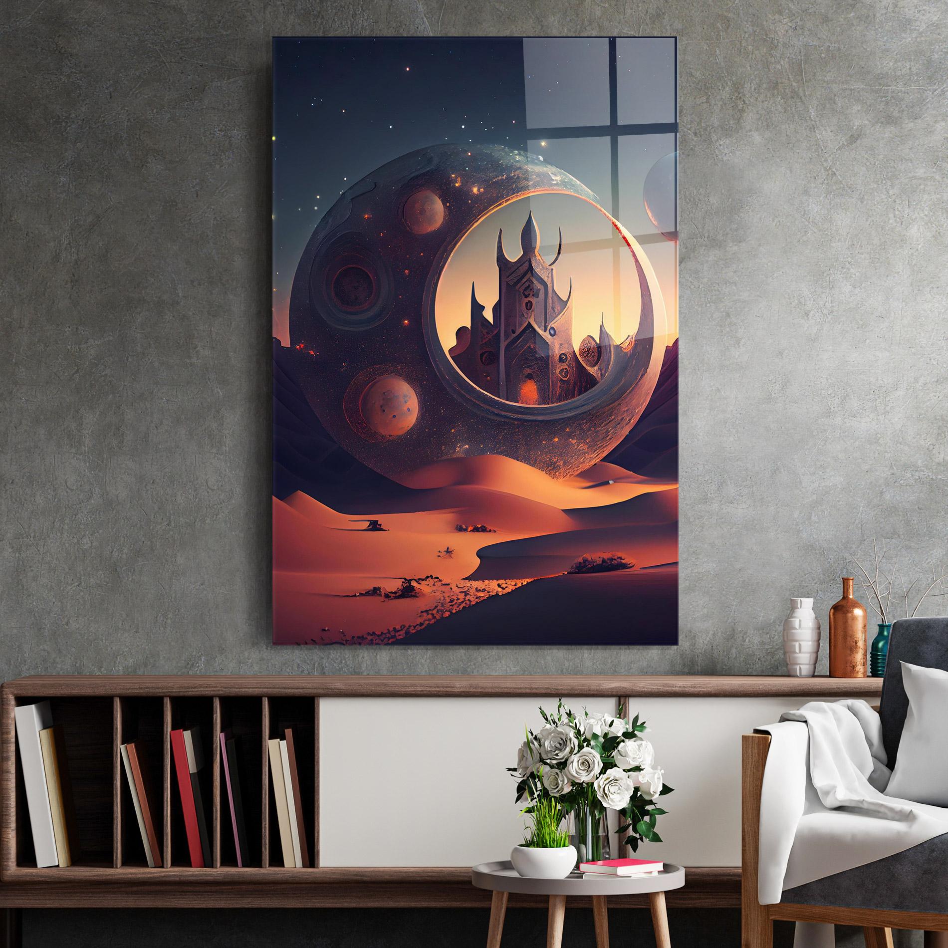 Glasbild Fantasy Desert Castle mockup 2