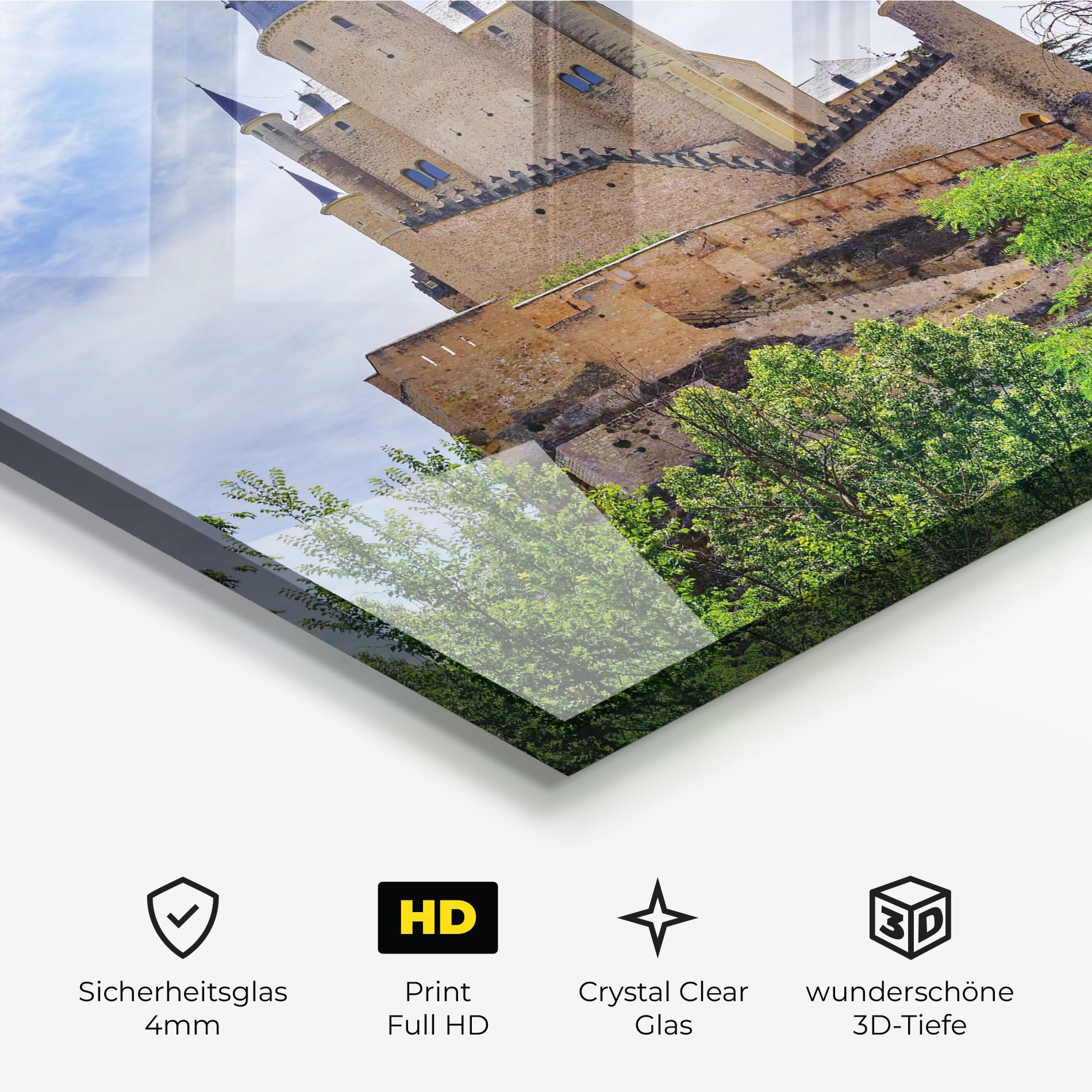 Glasbild Castle Alcazar mockup 3