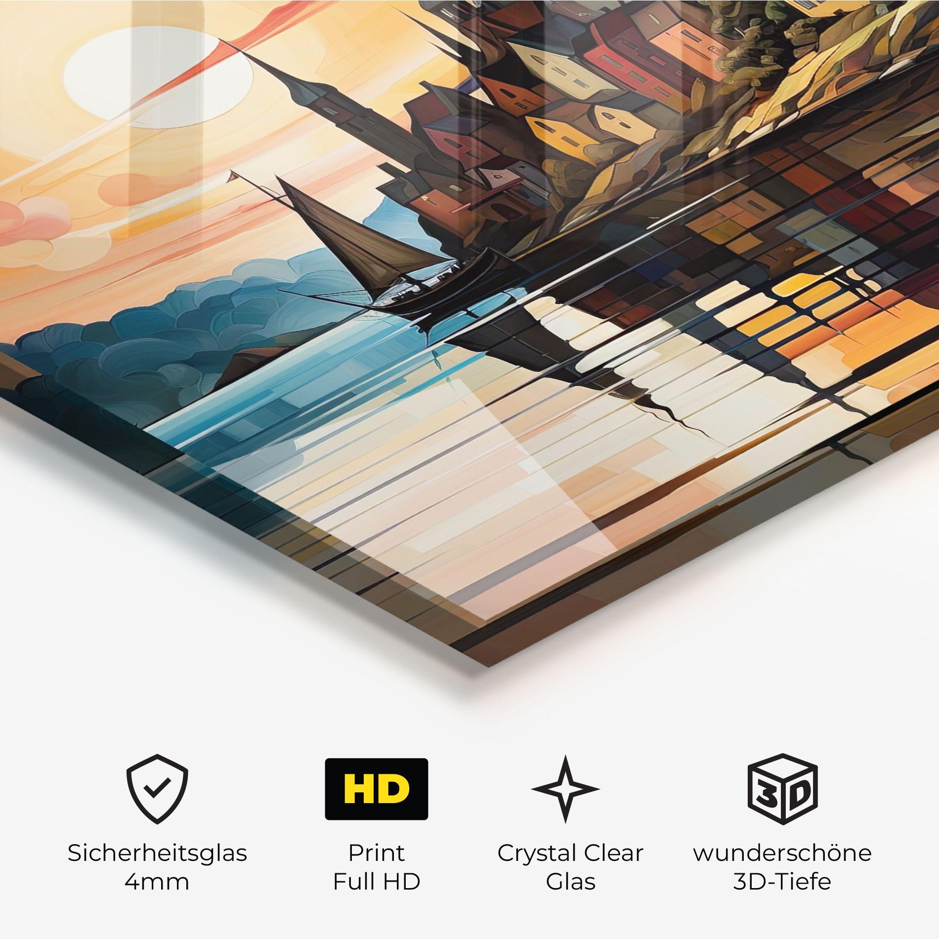 Glasbild Castle Painting mockup 3