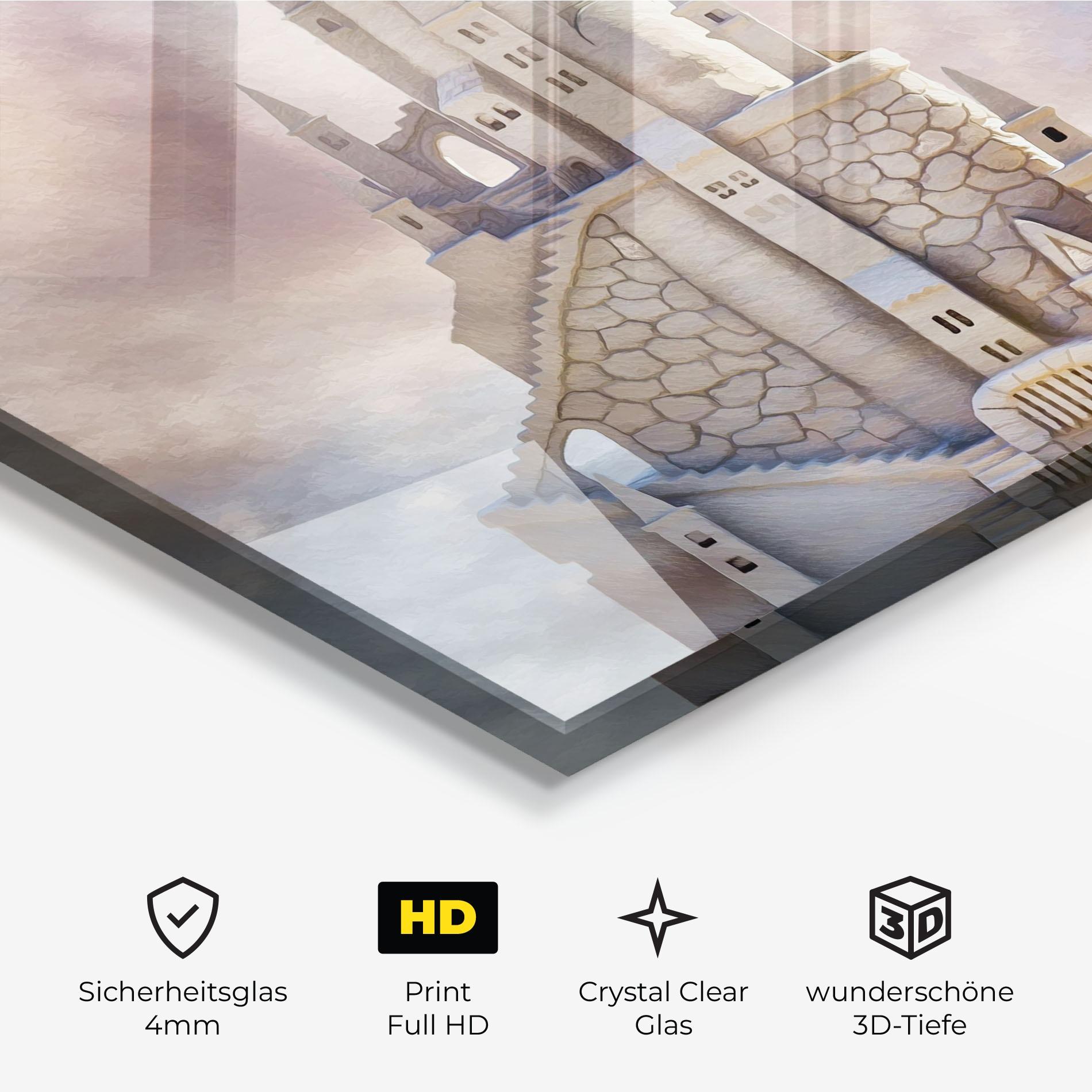 Glasbild Cream Castle mockup 3