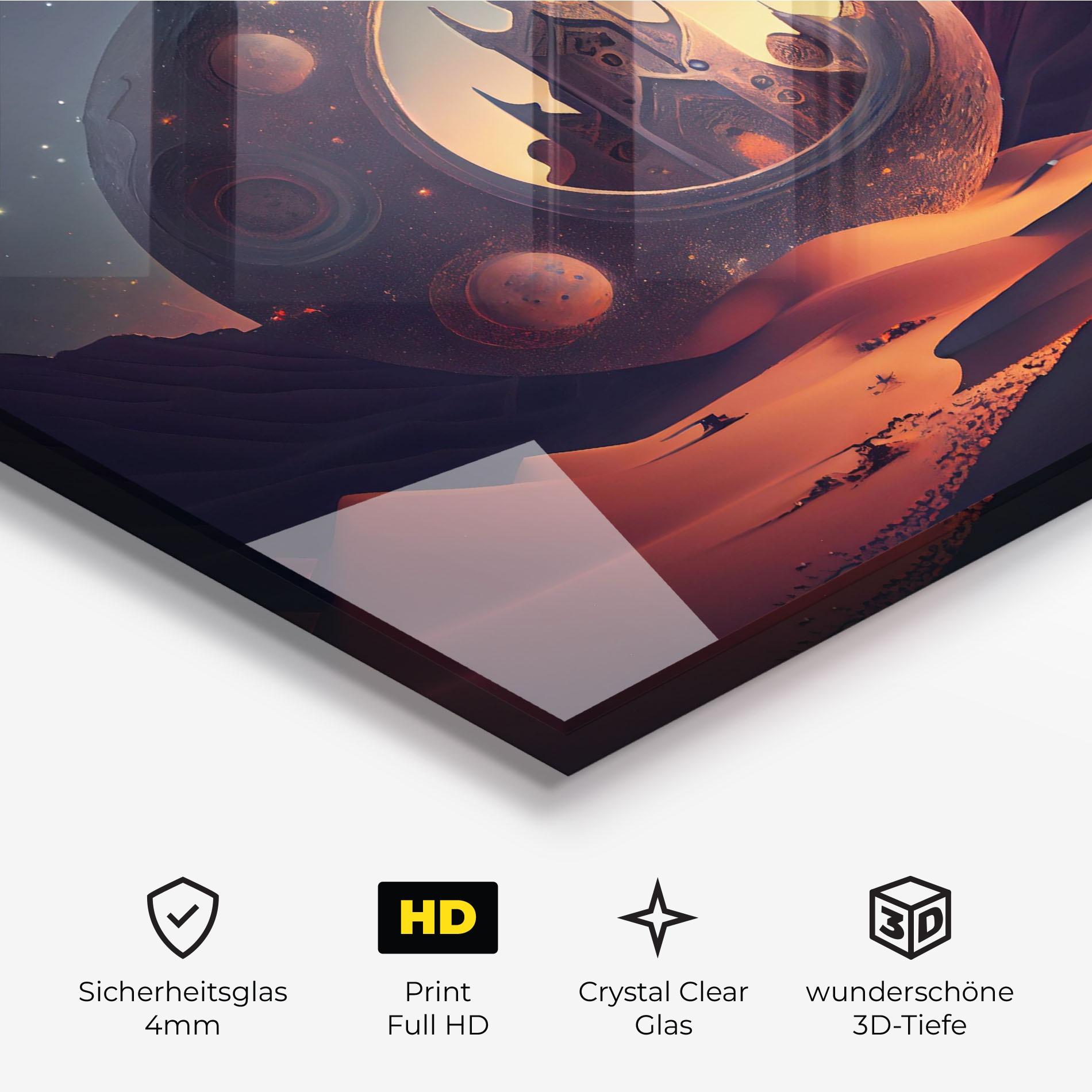 Glasbild Fantasy Desert Castle mockup 3