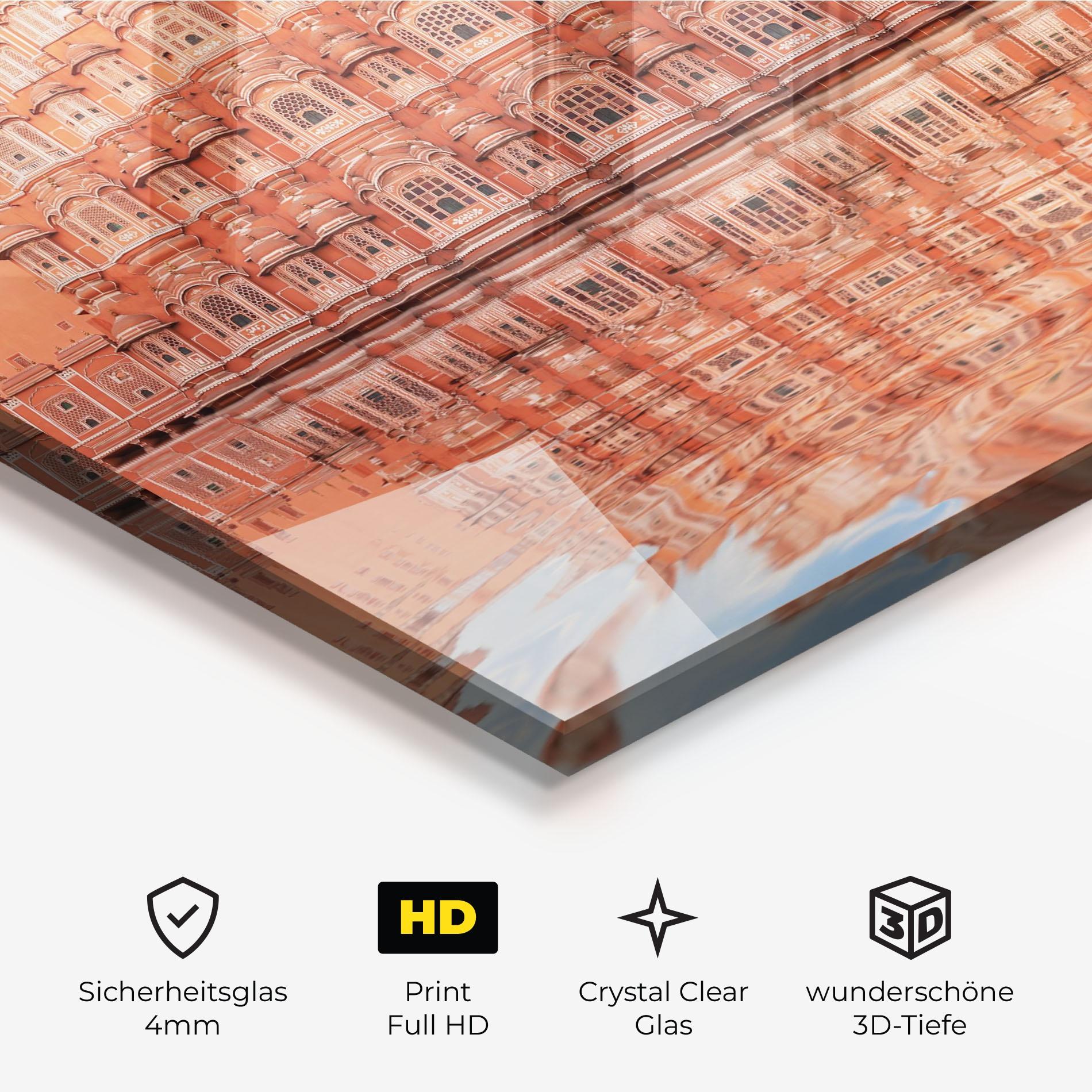 Glasbild Hawa Mahal India mockup 3