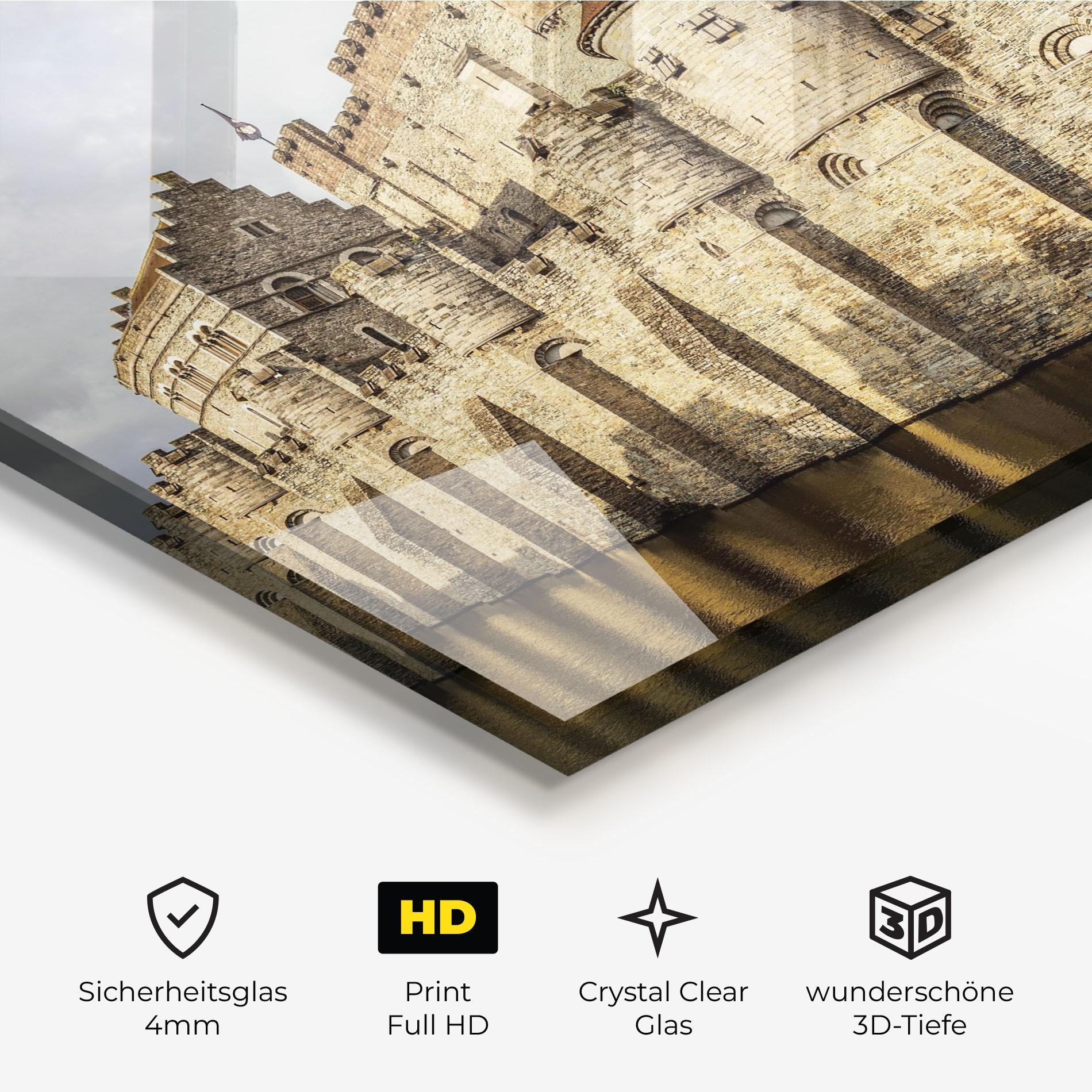 Glasbild Medieval Castle Belgium mockup 3