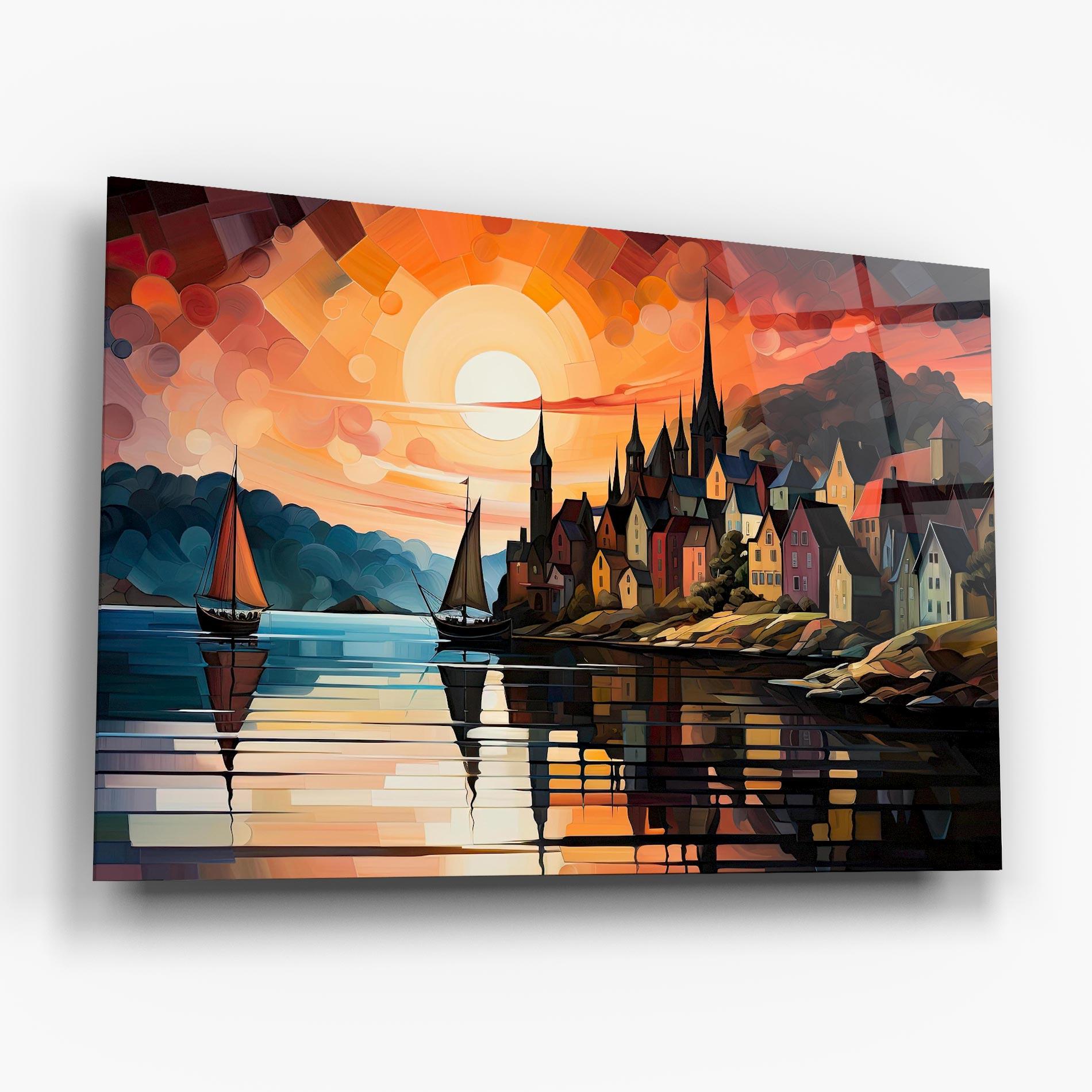 Glasbild Castle Painting mockup 6