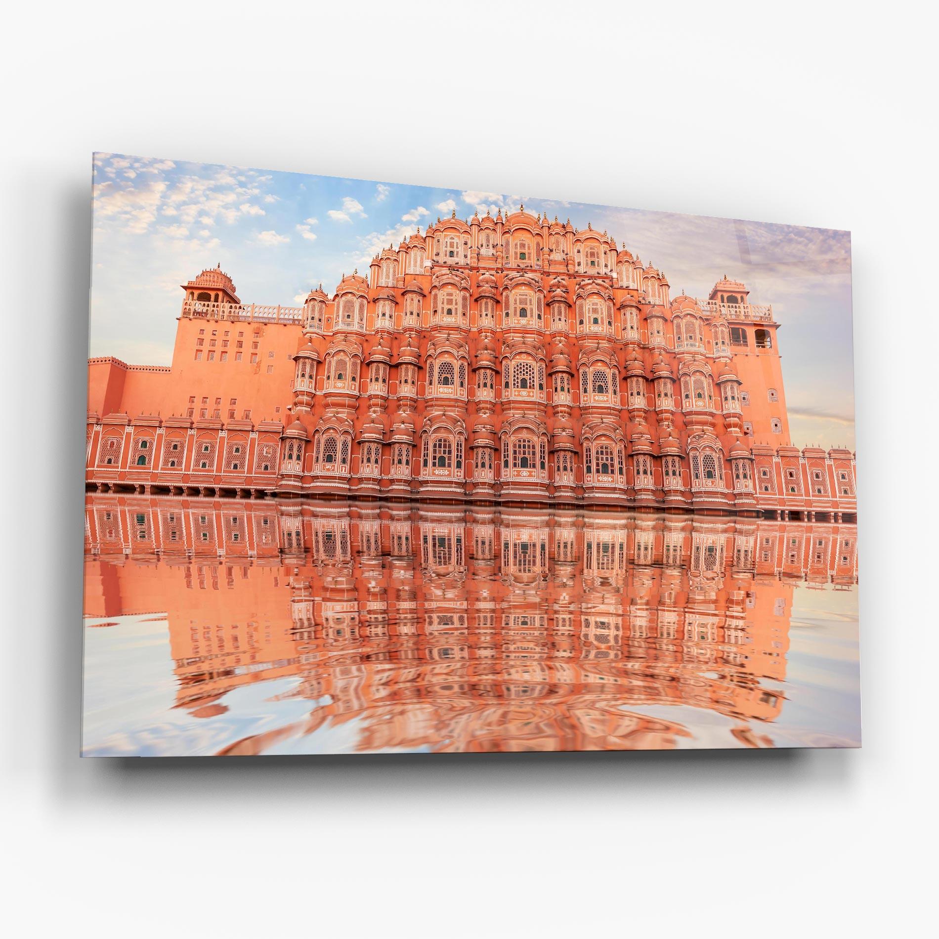 Glasbild Hawa Mahal India mockup 6