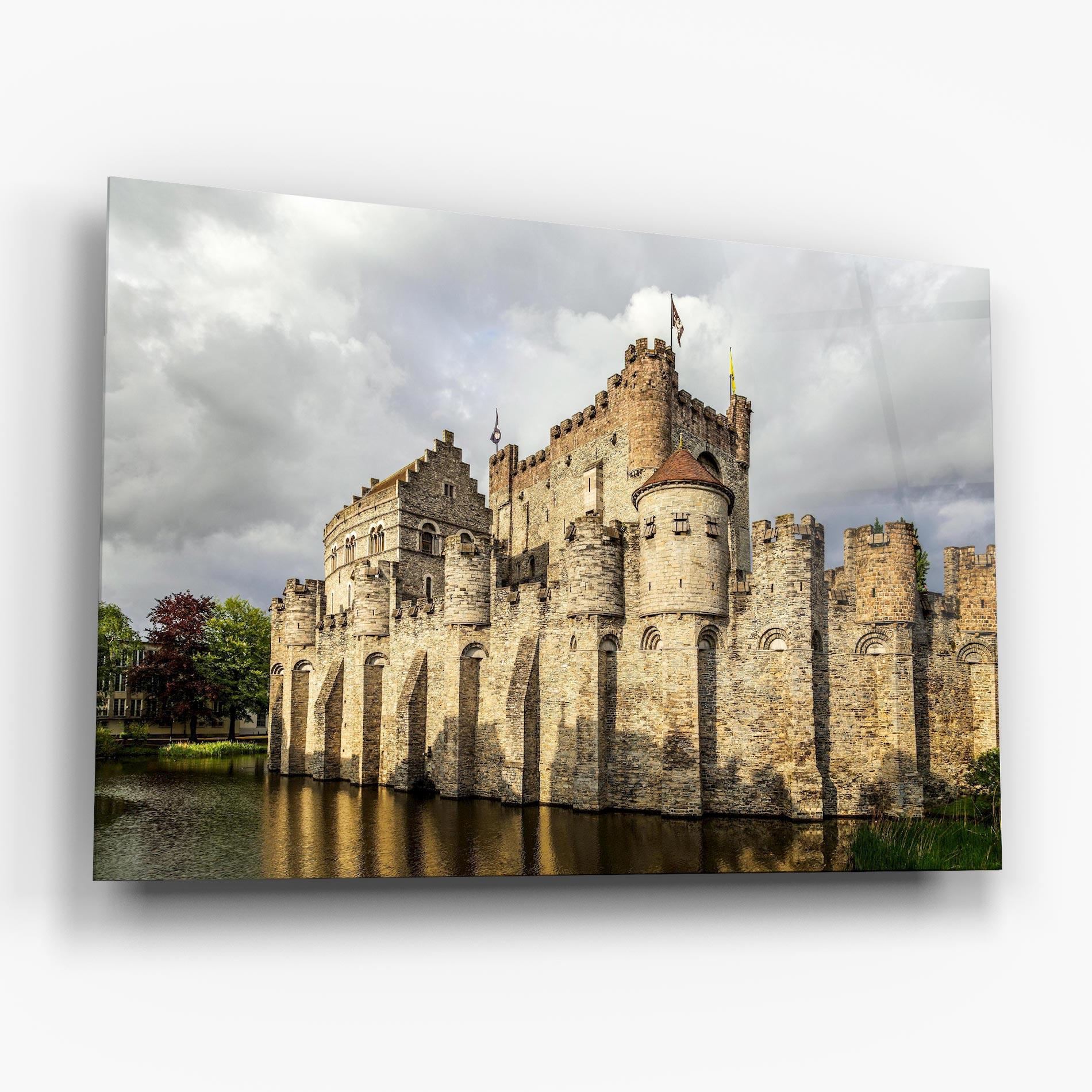 Glasbild Medieval Castle Belgium mockup 6