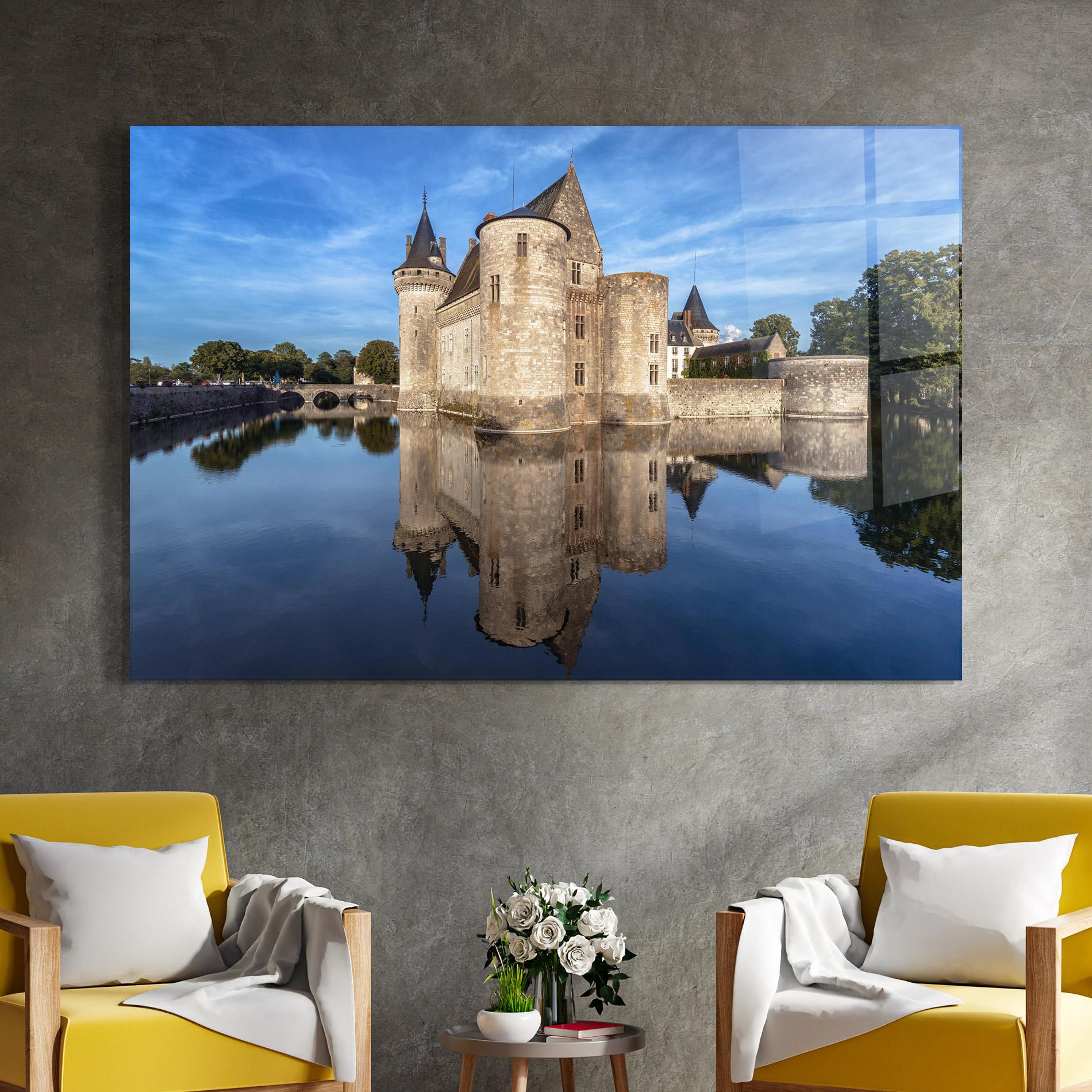 Glasbild Castle Chateau De Sullysurloire mockup 4