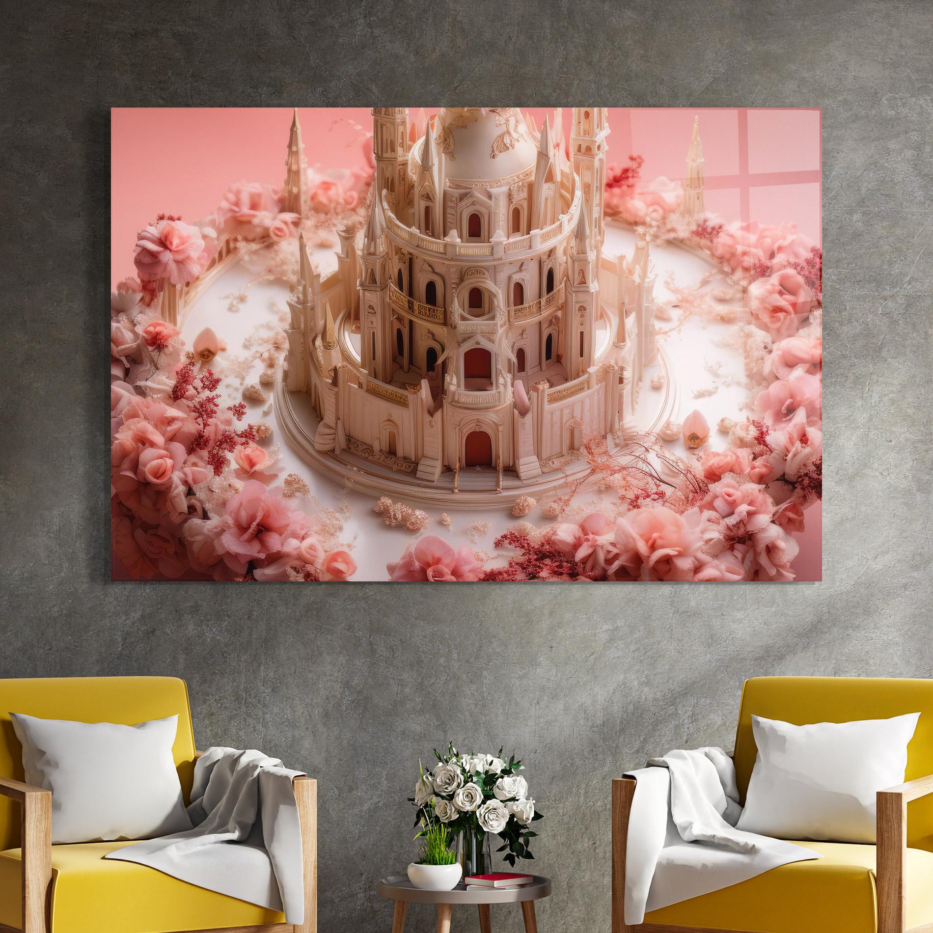 Glasbild Cream Castle Flower mockup 4