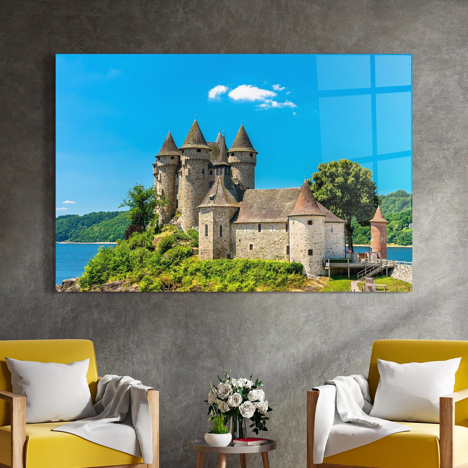 Glasbild Medieval Castle France mockup 4