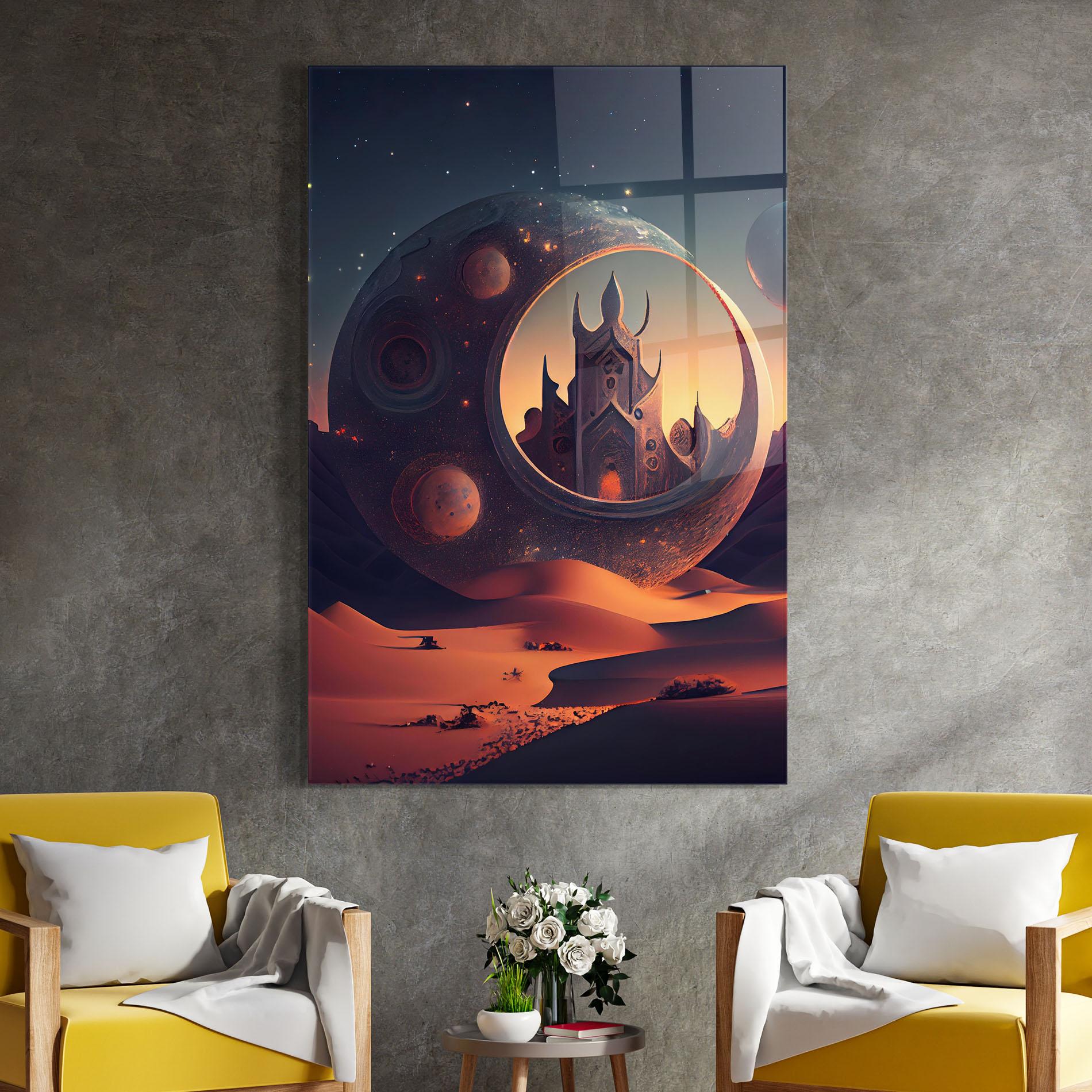 Glasbild Fantasy Desert Castle mockup 4