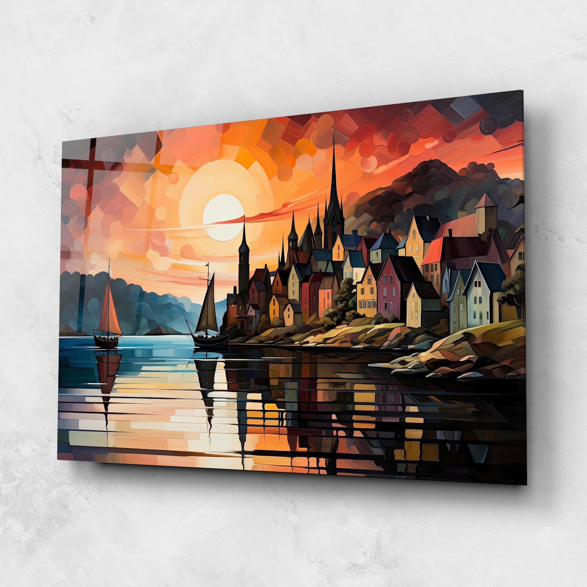 Glasbild Castle Painting mockup 1
