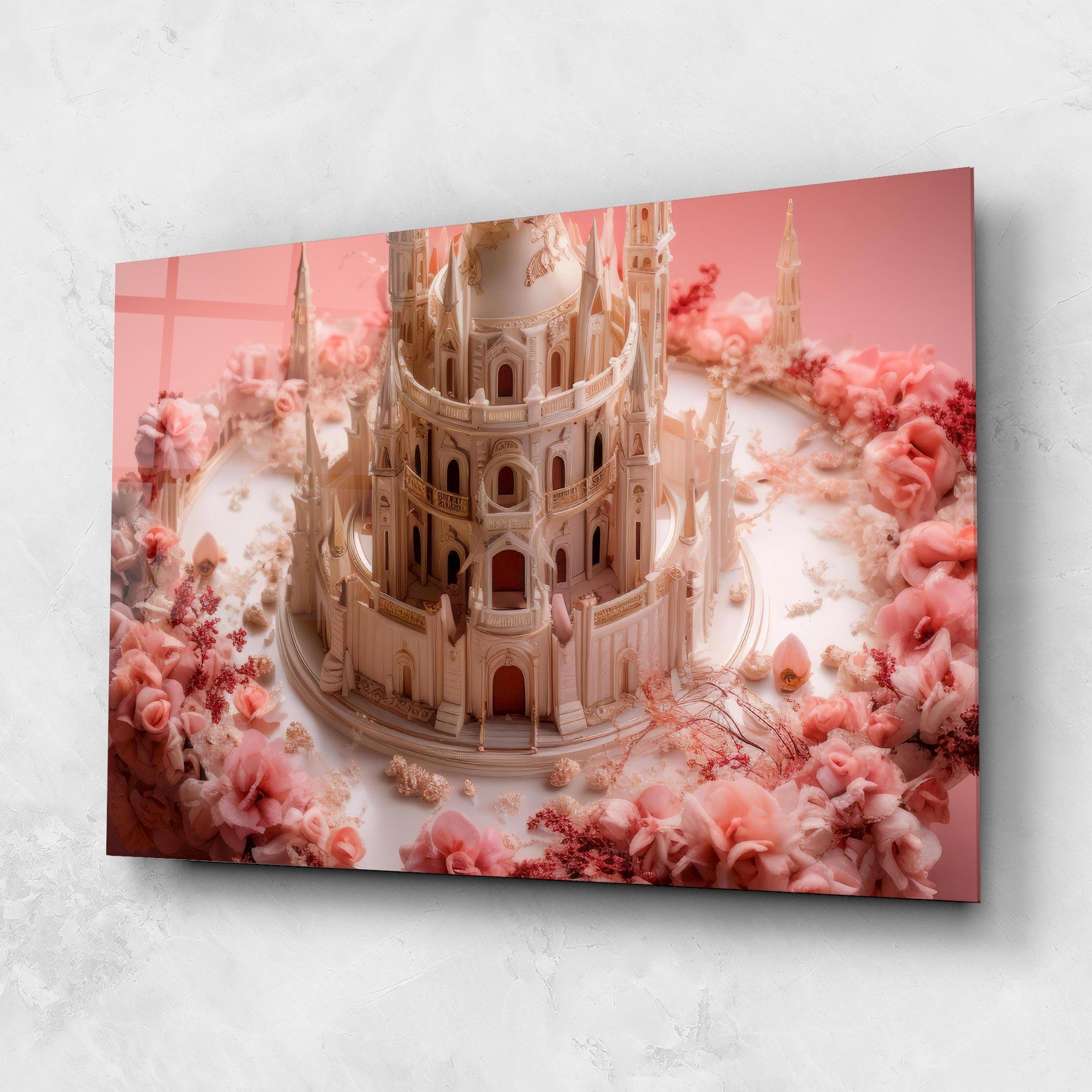 Glasbild Cream Castle Flower mockup 1