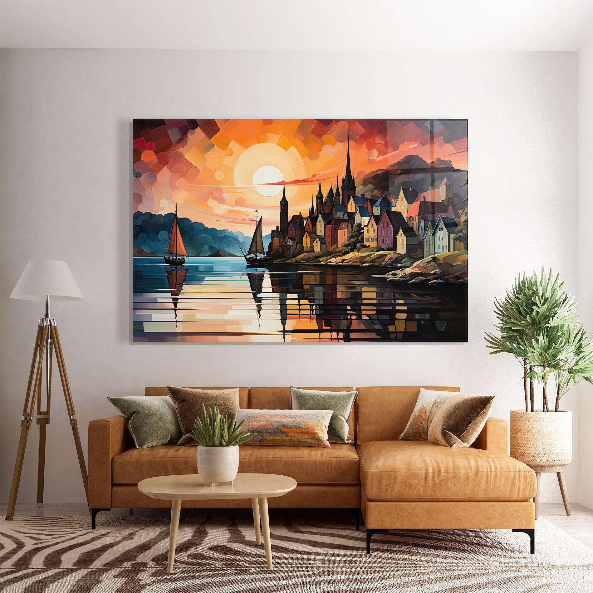 Glasbild Castle Painting mockup 7