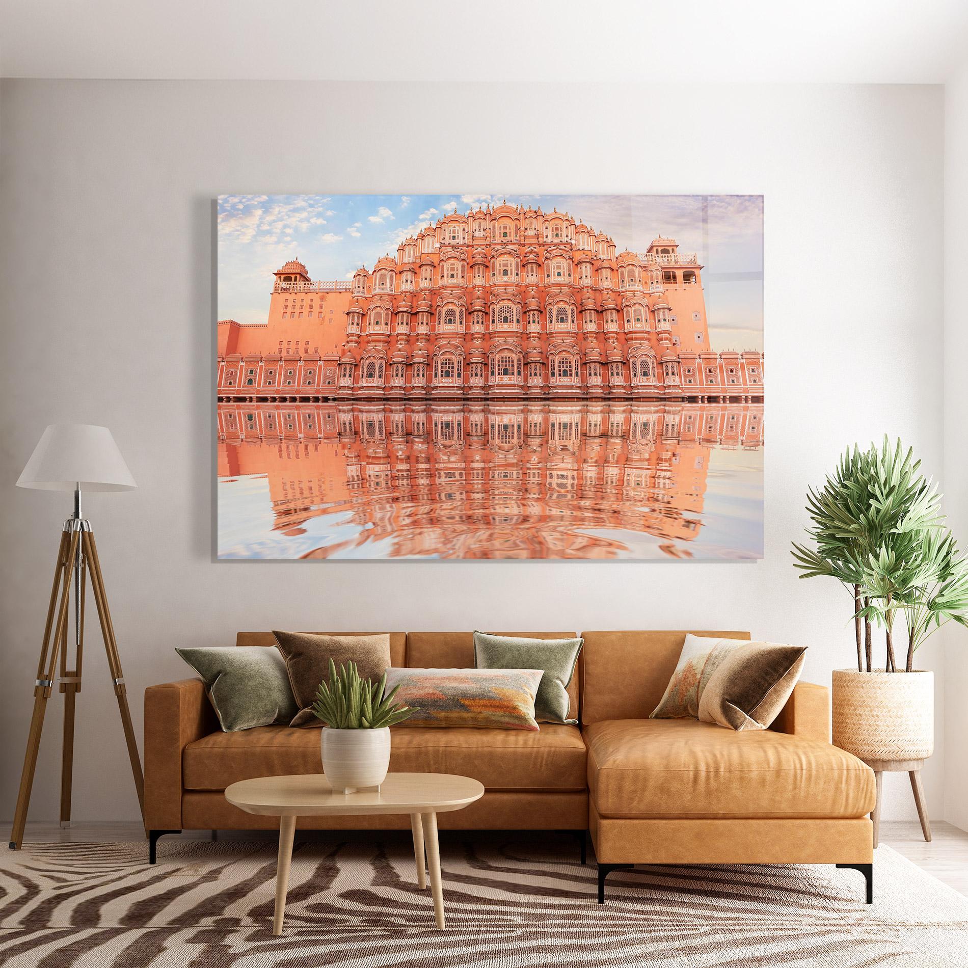 Glasbild Hawa Mahal India mockup 7