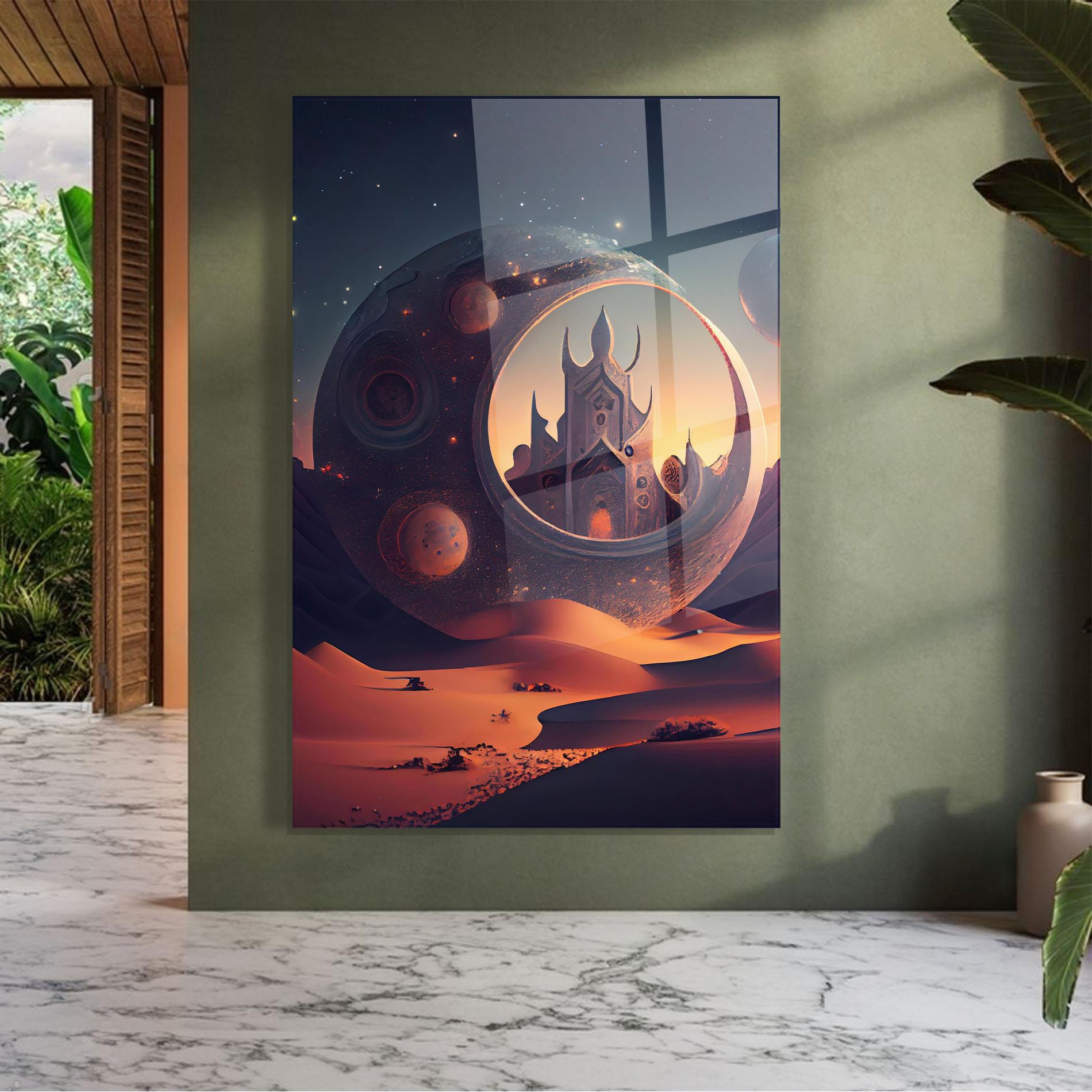 Glasbild Fantasy Desert Castle mockup 7