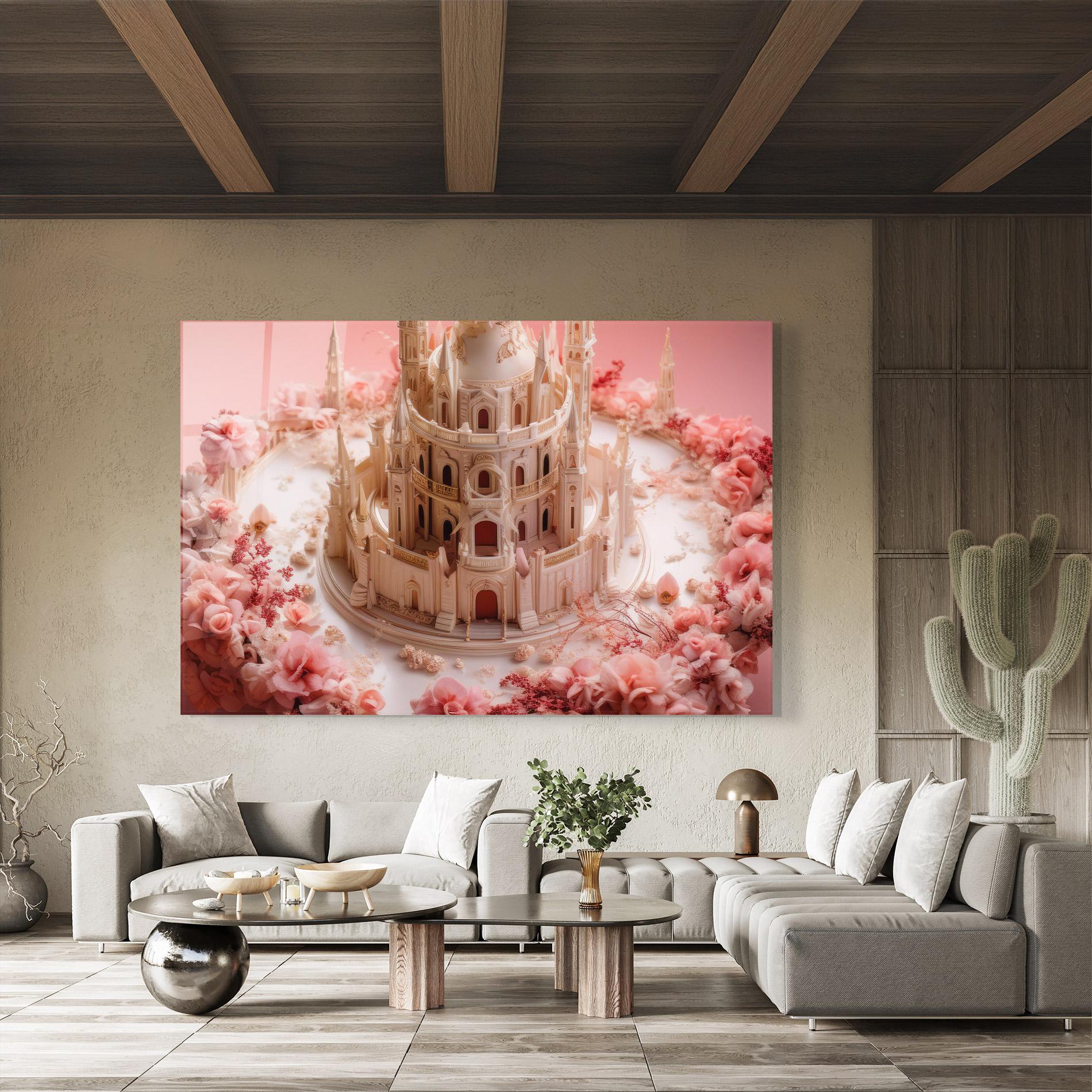 Glasbild Cream Castle Flower mockup 8