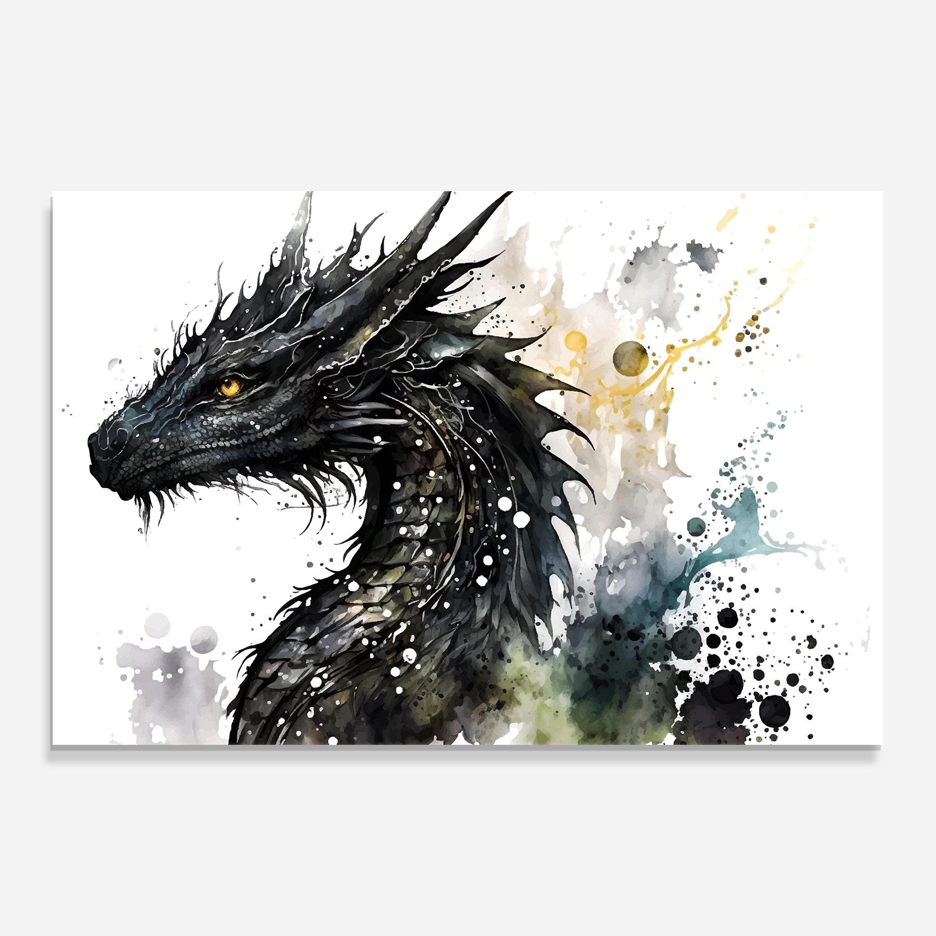 Glasbild Black Dragon Art mockup 0