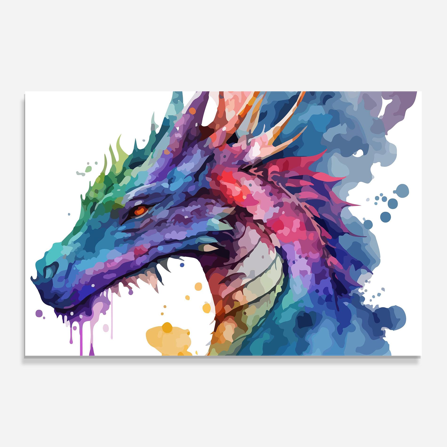 Glasbild Colourful Dragon mockup 0