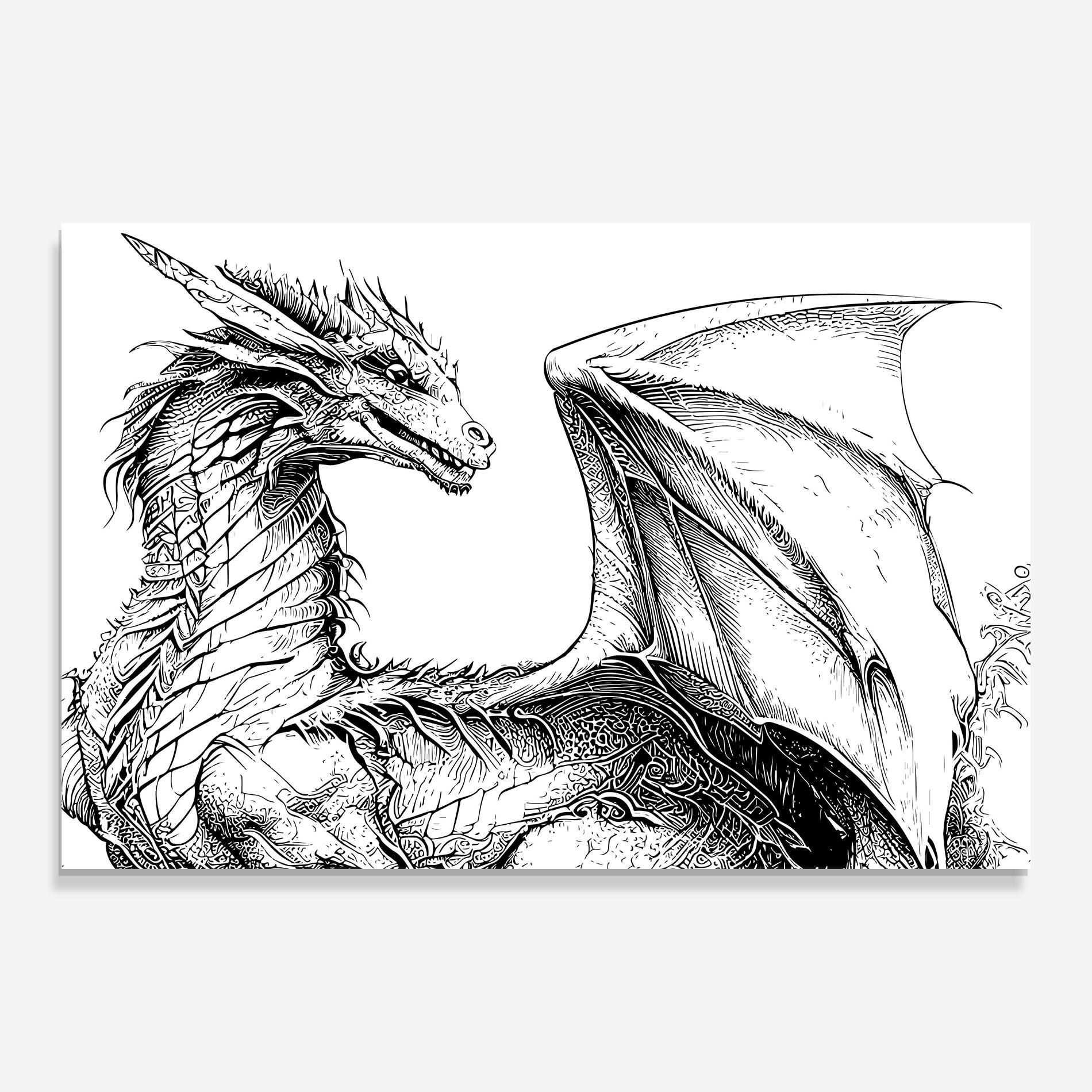 Glasbild Dragon Sketch mockup 0