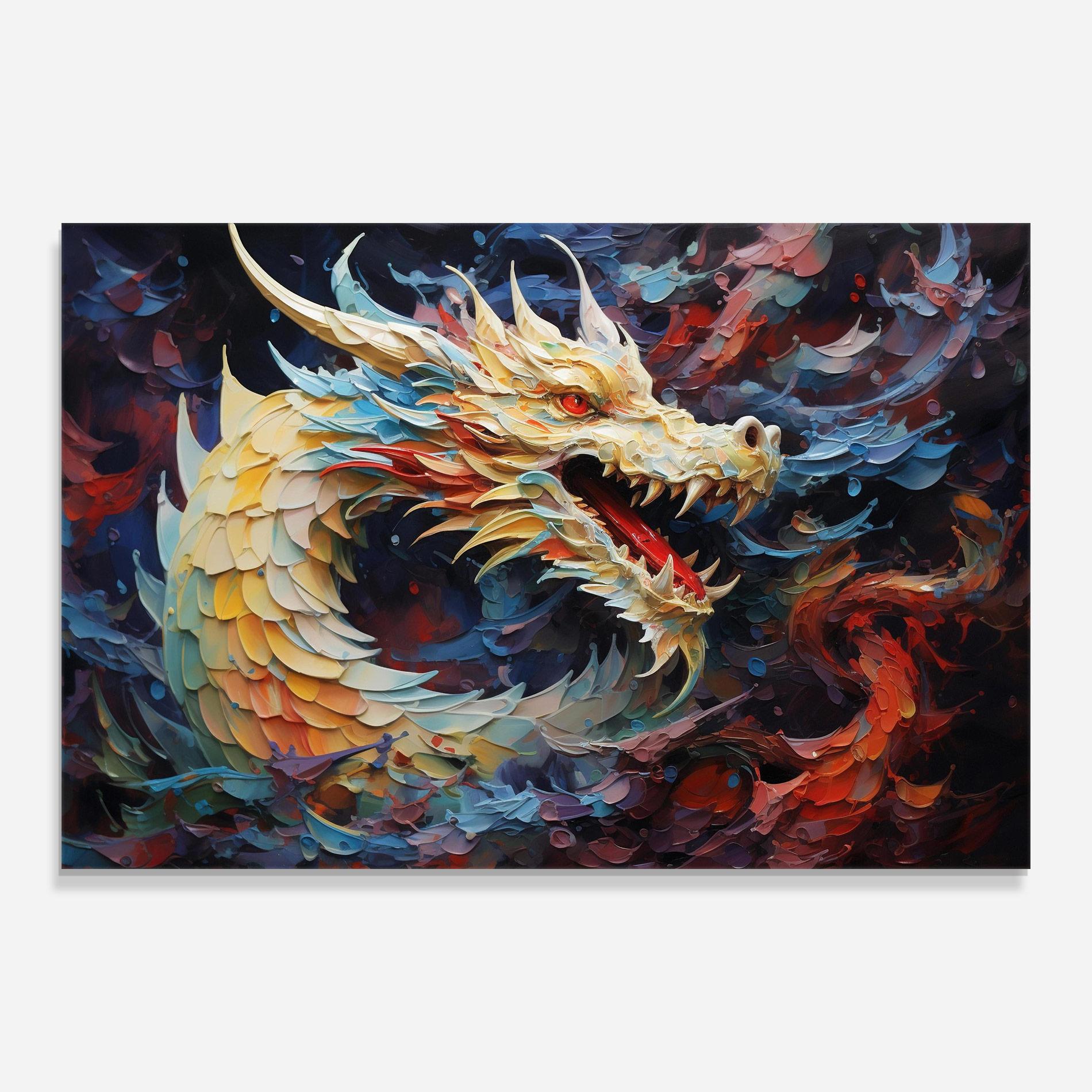 Glasbild Fantasy Dragon Art mockup 0
