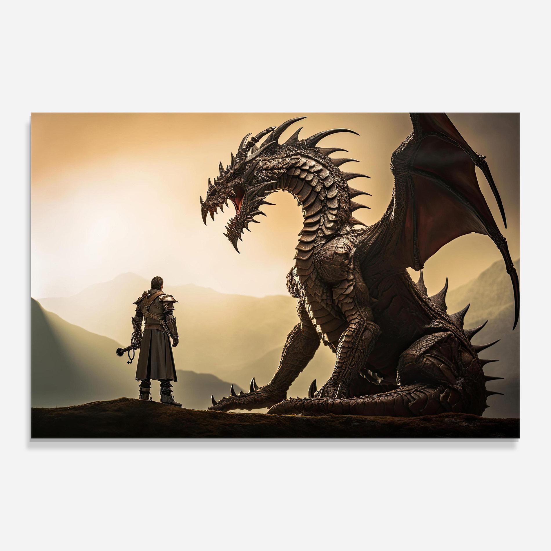 Glasbild Fantasy Huge Dragon mockup 0