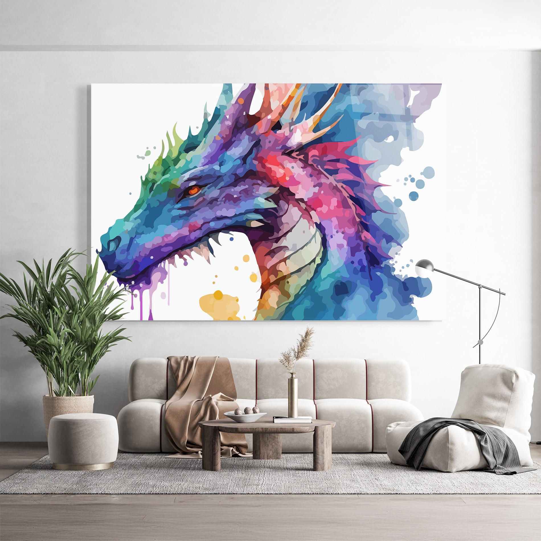 Glasbild Colourful Dragon mockup 9