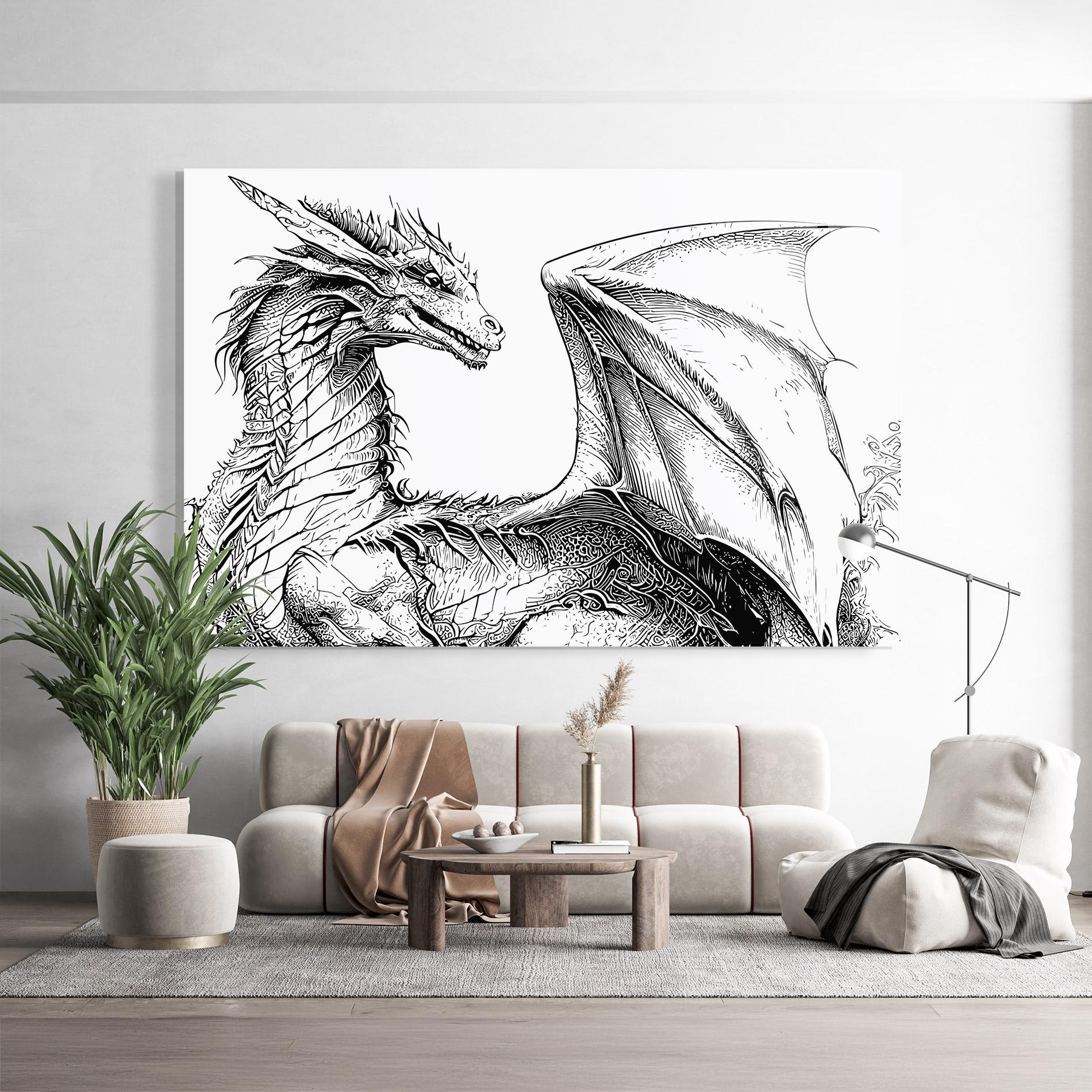 Glasbild Dragon Sketch mockup 9