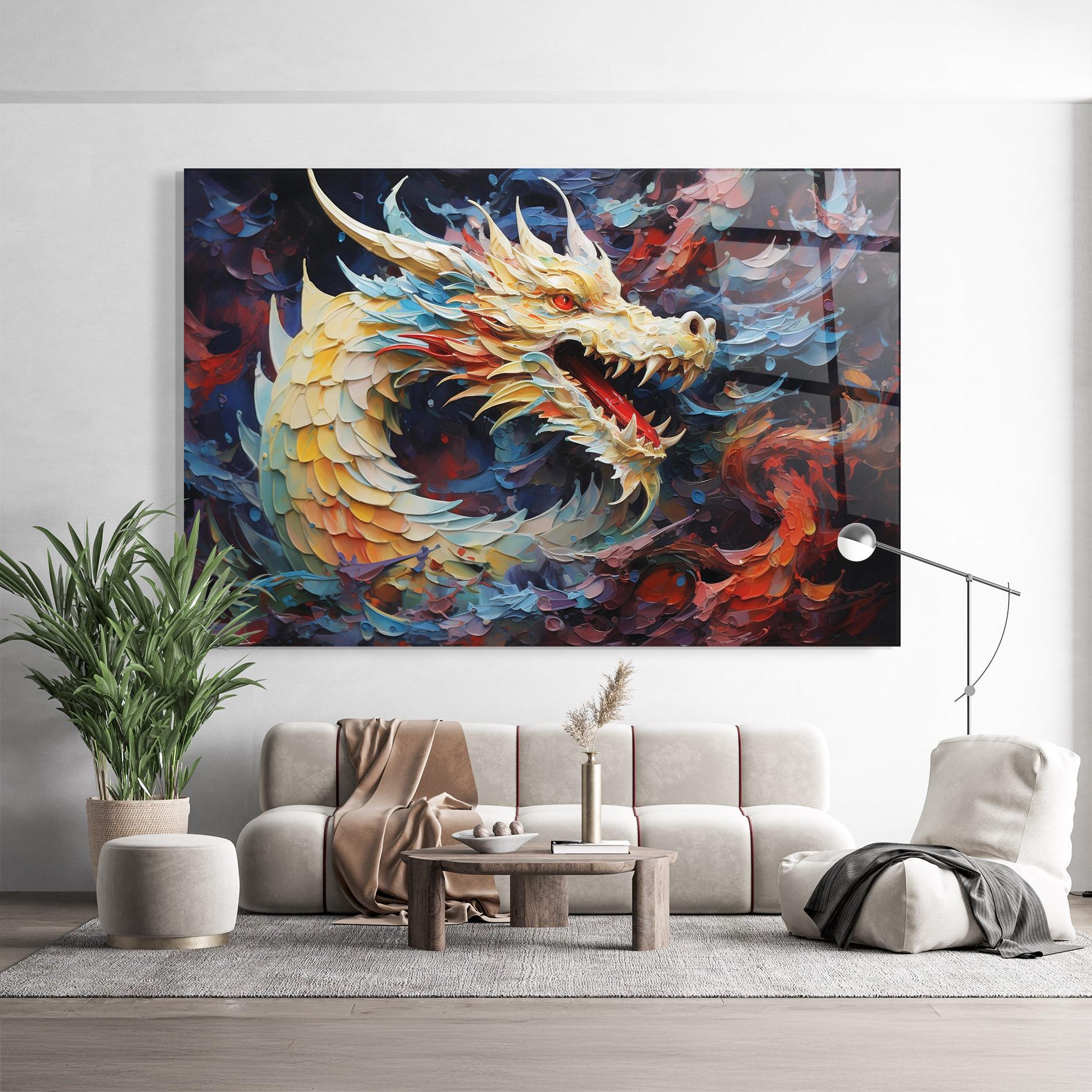 Glasbild Fantasy Dragon Art mockup 9