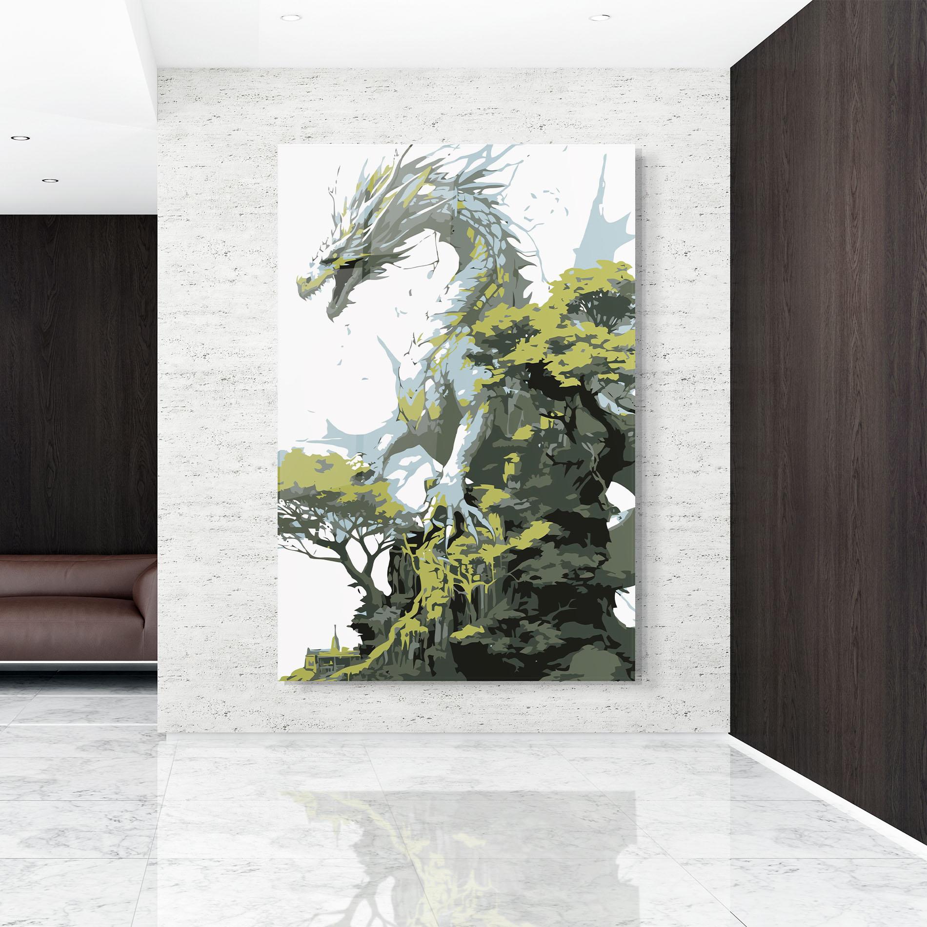 Glasbild Grey Nature Dragon mockup 9